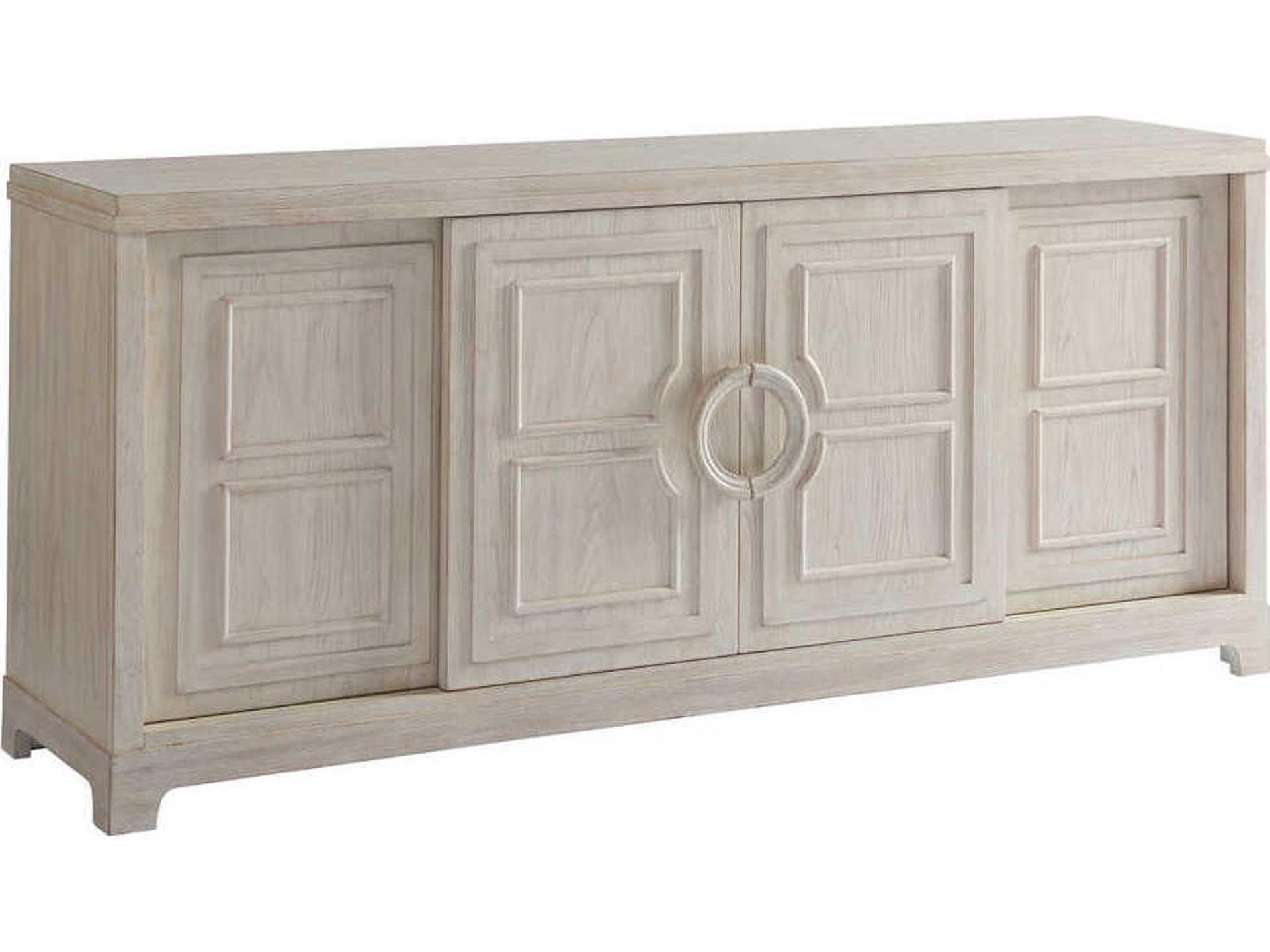 Newport Leeward 78-Inch Media Console with Sliding Bypass Doors in Sailcloth Wood