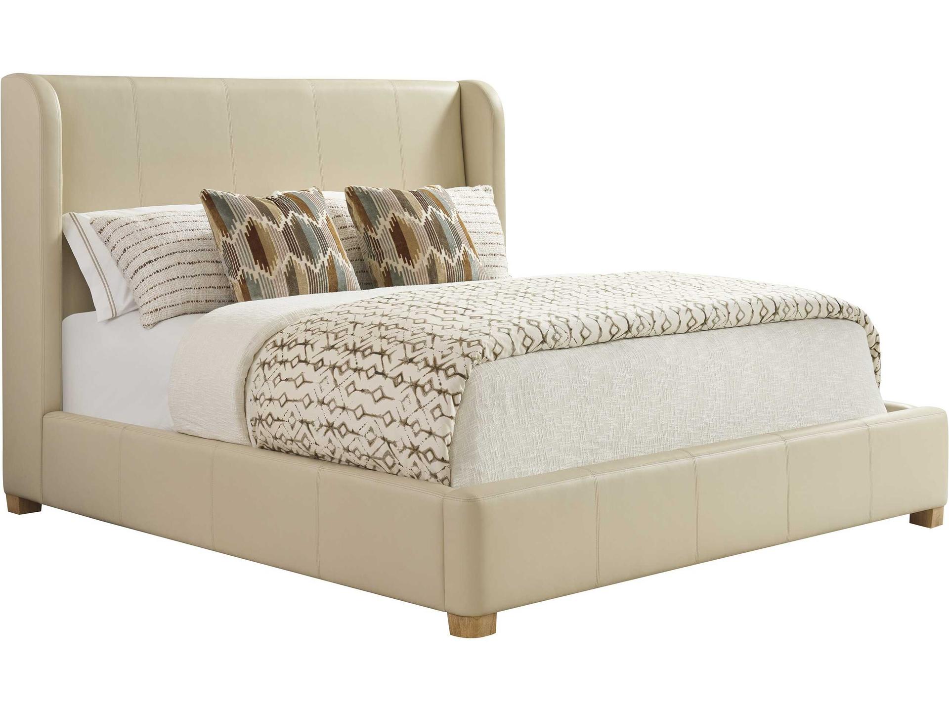 Montecito Summerland Beige Upholstered Queen Panel Bed