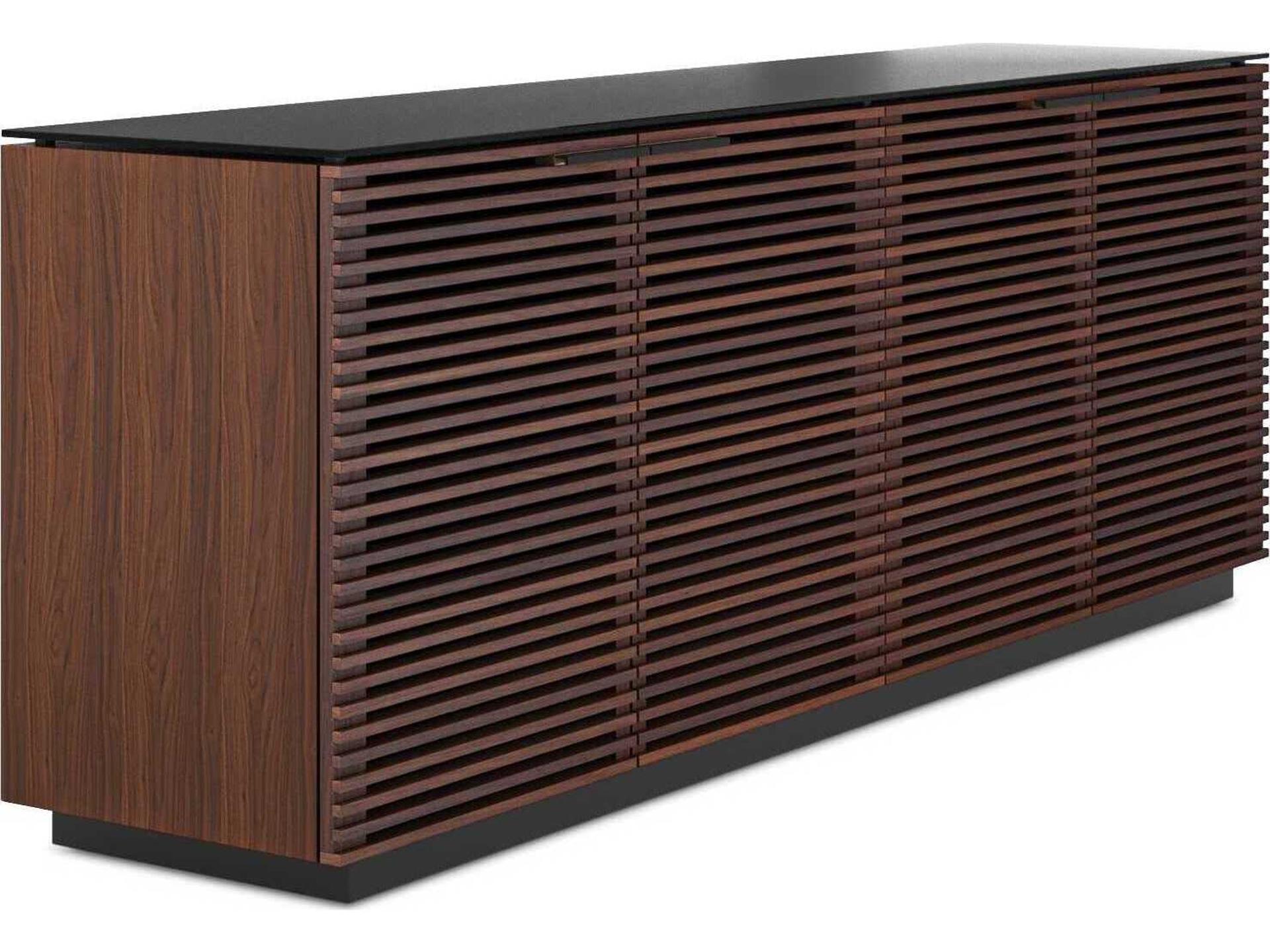 Corridor 4 Door Storage Credenza Chocolate Stained Walnut