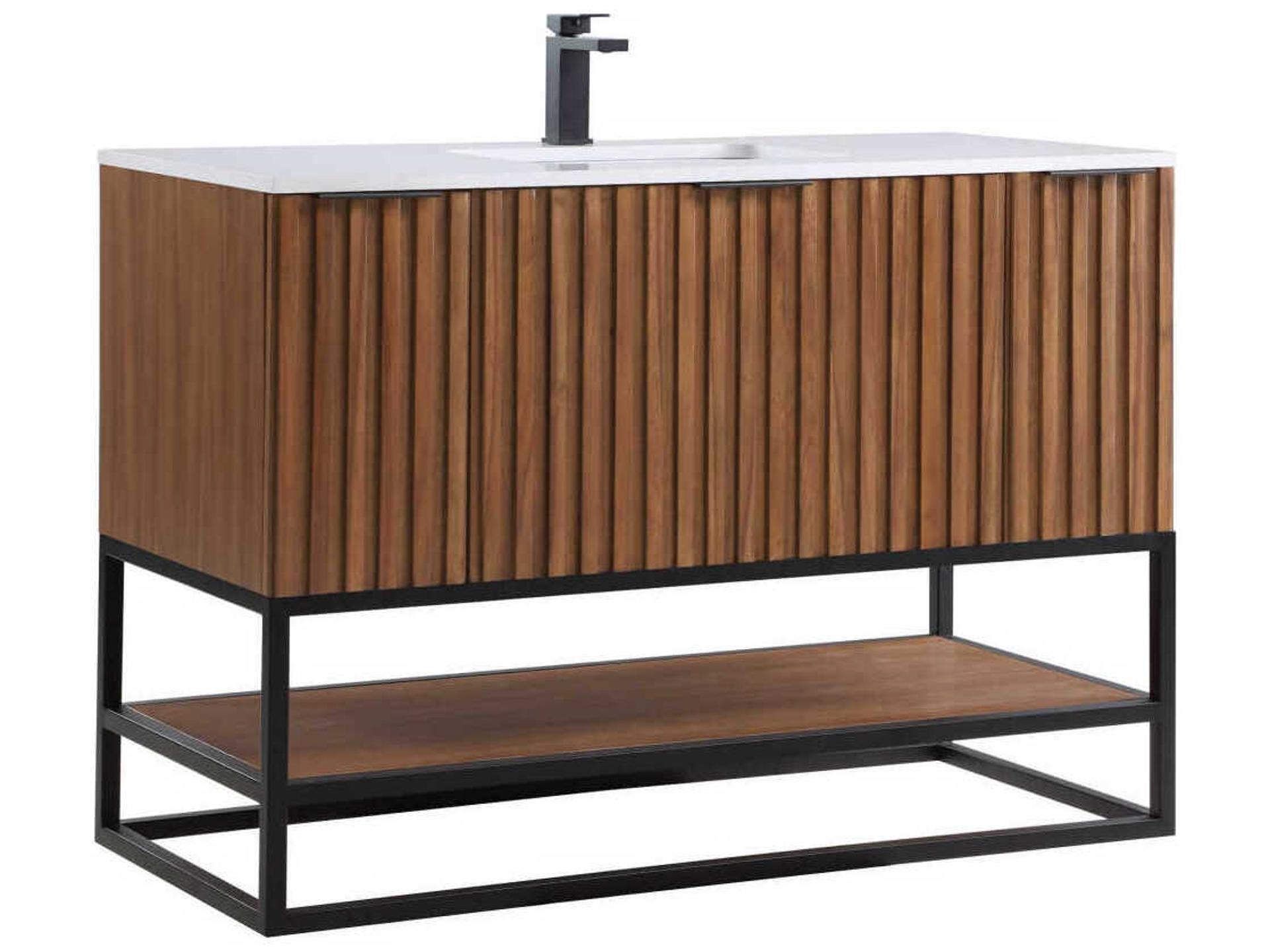 Terra 48" Walnut Matte Black Vanity