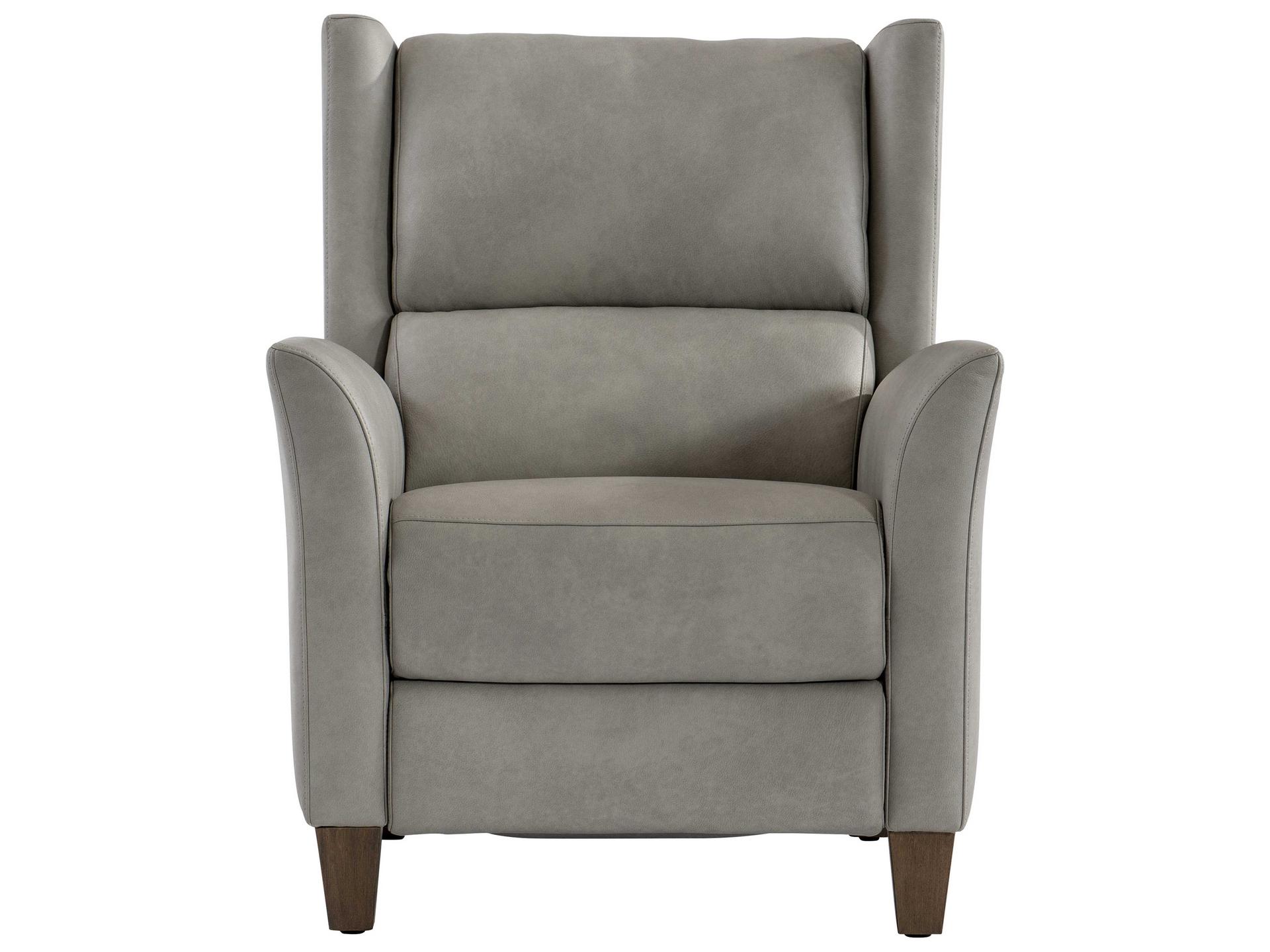 Bernhardt Weller Power Motion Gray Leather Recliner