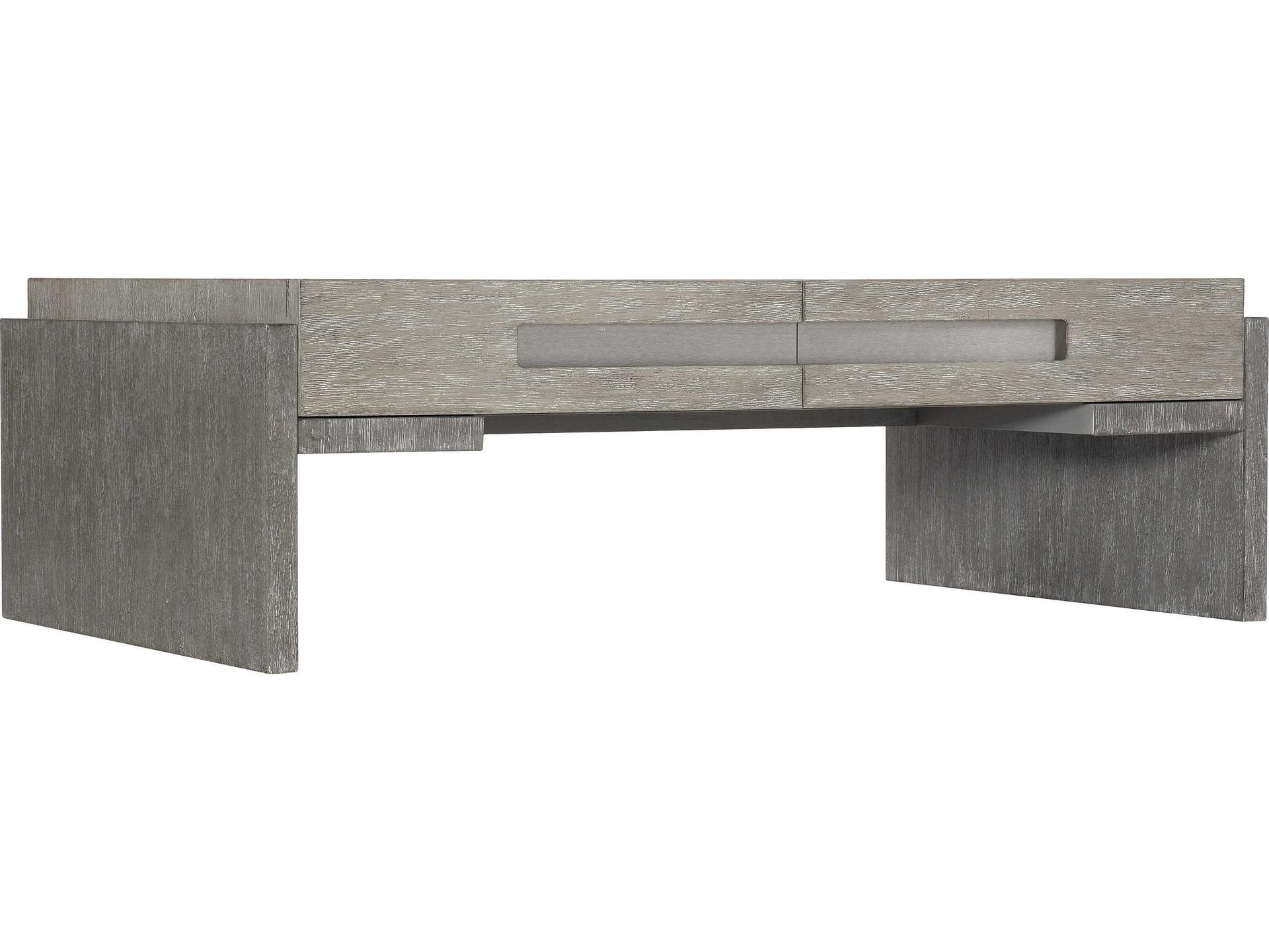 Foundations Rectangle Coffee Table in Two-Tone Acacia and Stainless Steel