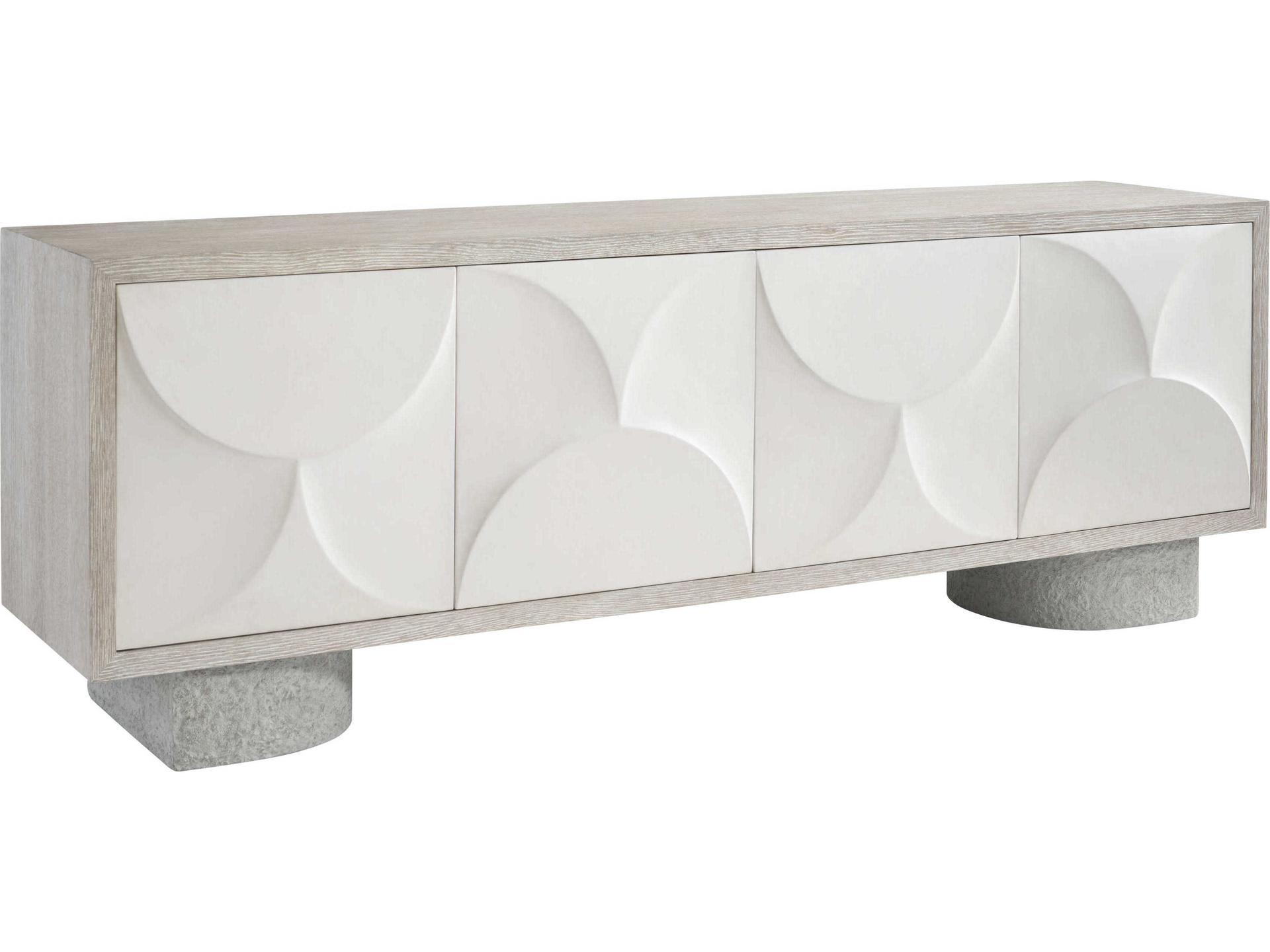 Interiors Lunula Entertainment Credenza in Flaxen and Vellum Finish
