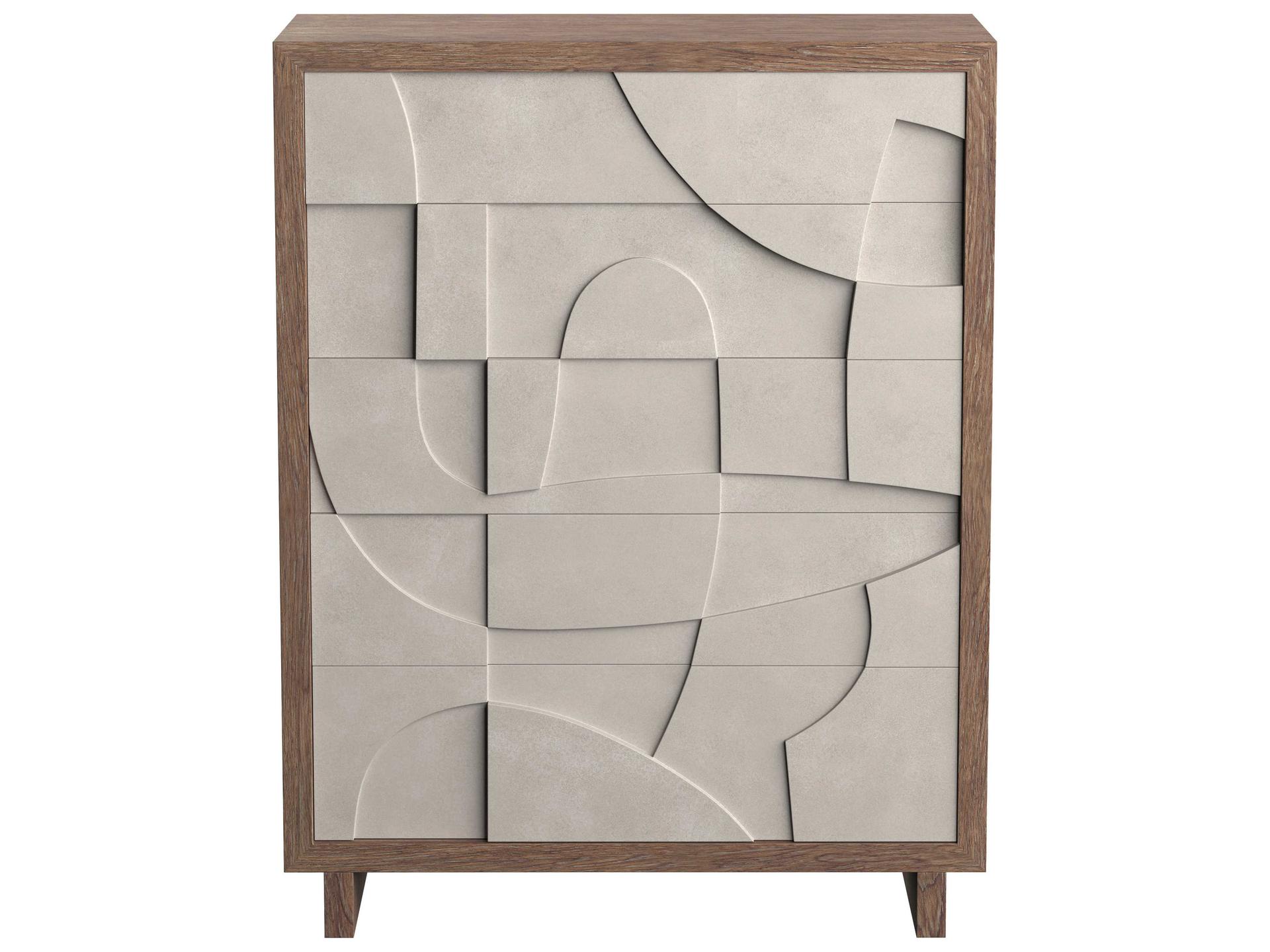 Casa Paros 5-Drawer Tall Drawer Chest with Faux Concrete Fronts
