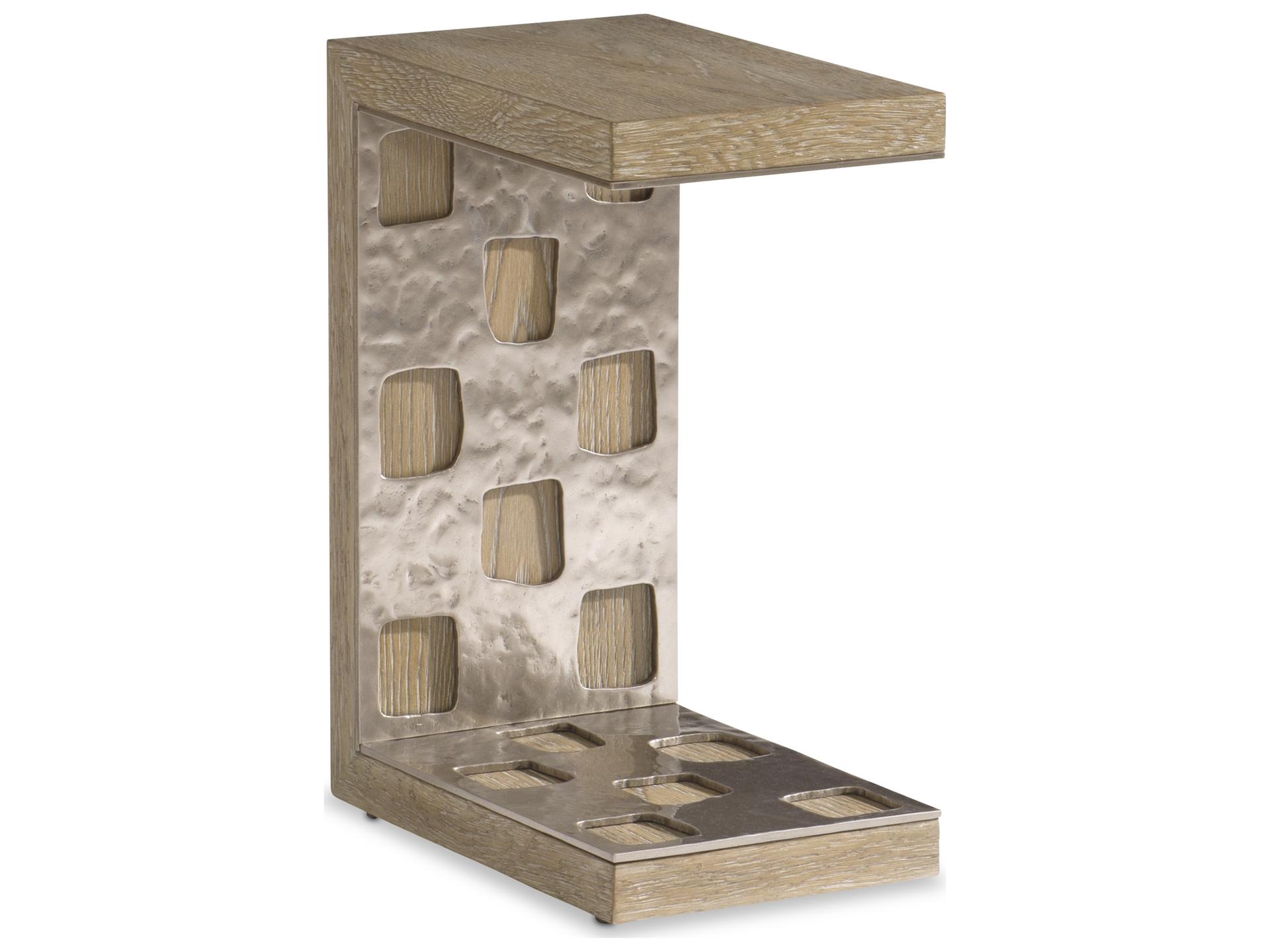 Aventura Wood Accent Table with Frosted Nickel Accents
