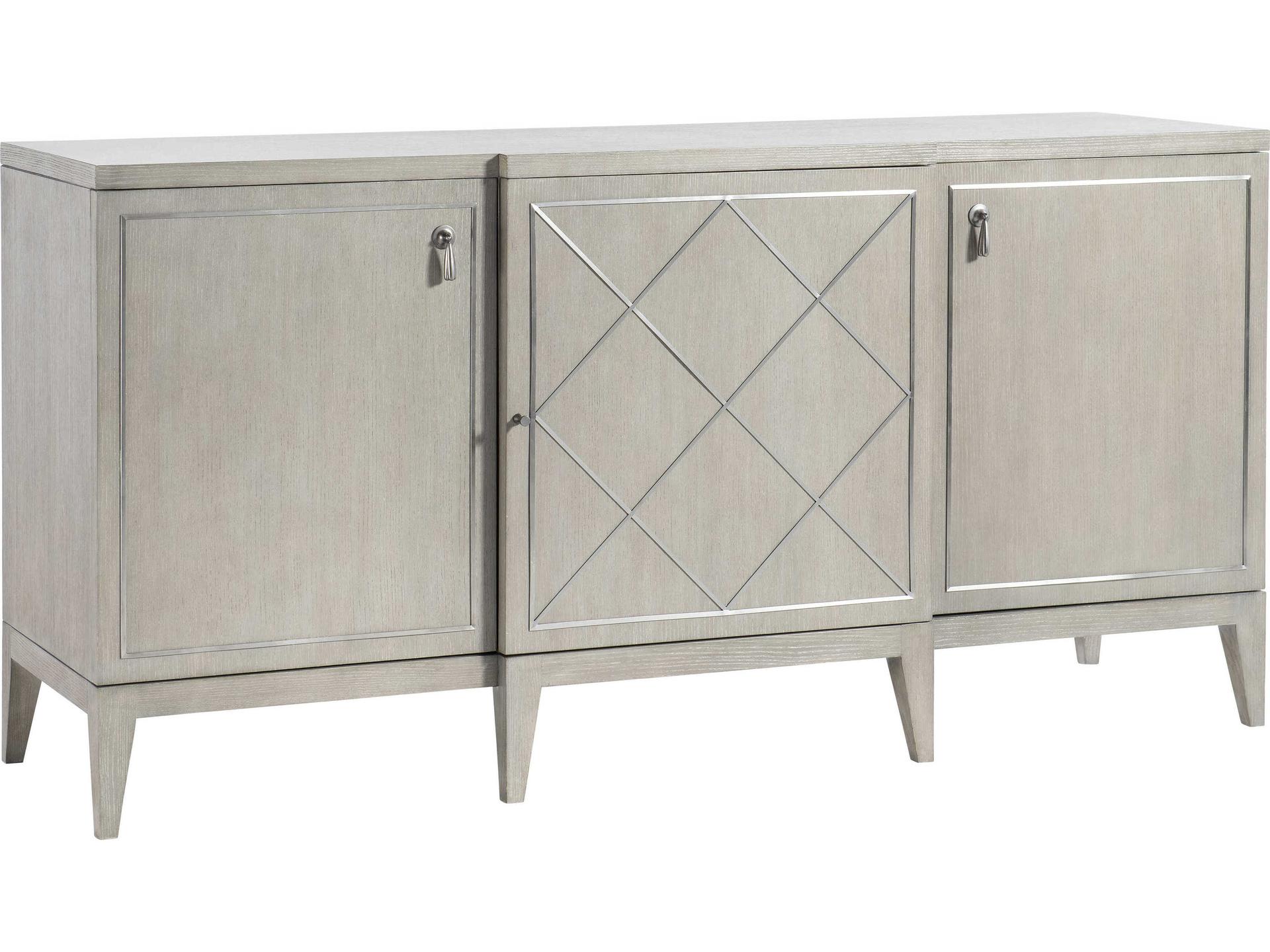 Cornelia Wood Buffet with Stainless Steel Accents in Nebbia Finish
