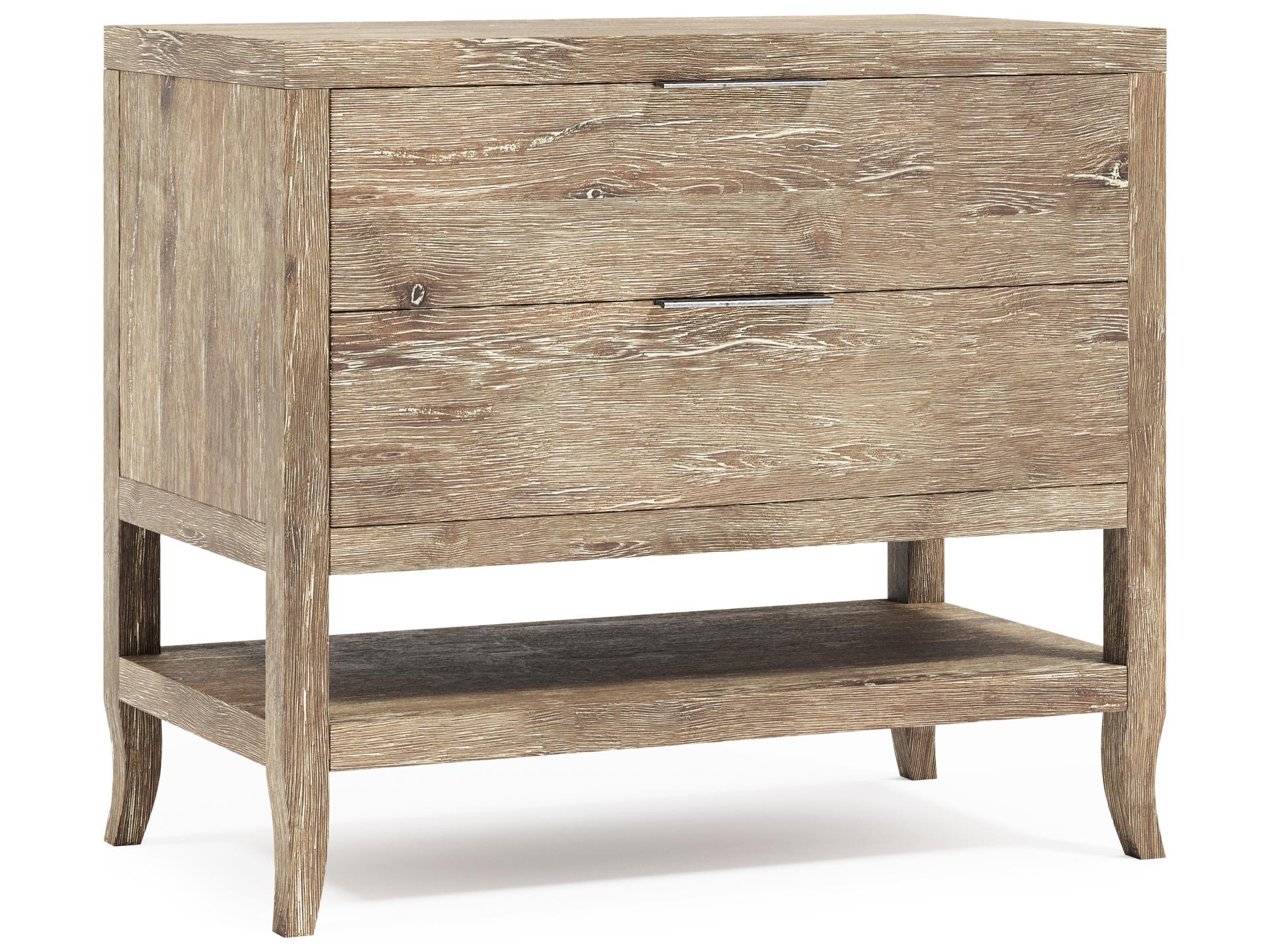 Tribeca 2-Drawers Natural Oak Wood Nightstand