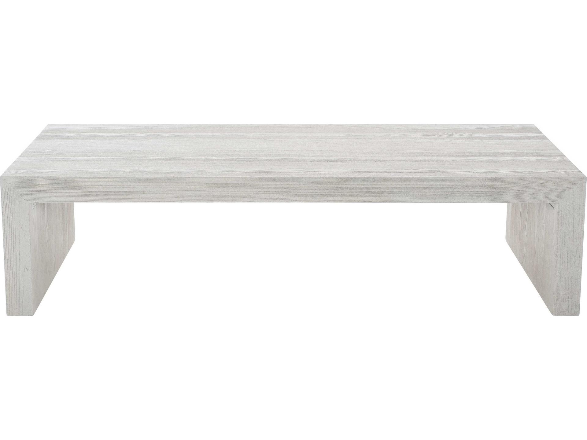 Bernhardt Living Summerton Rectangular Wood Sandblasted White Cocktail Table
