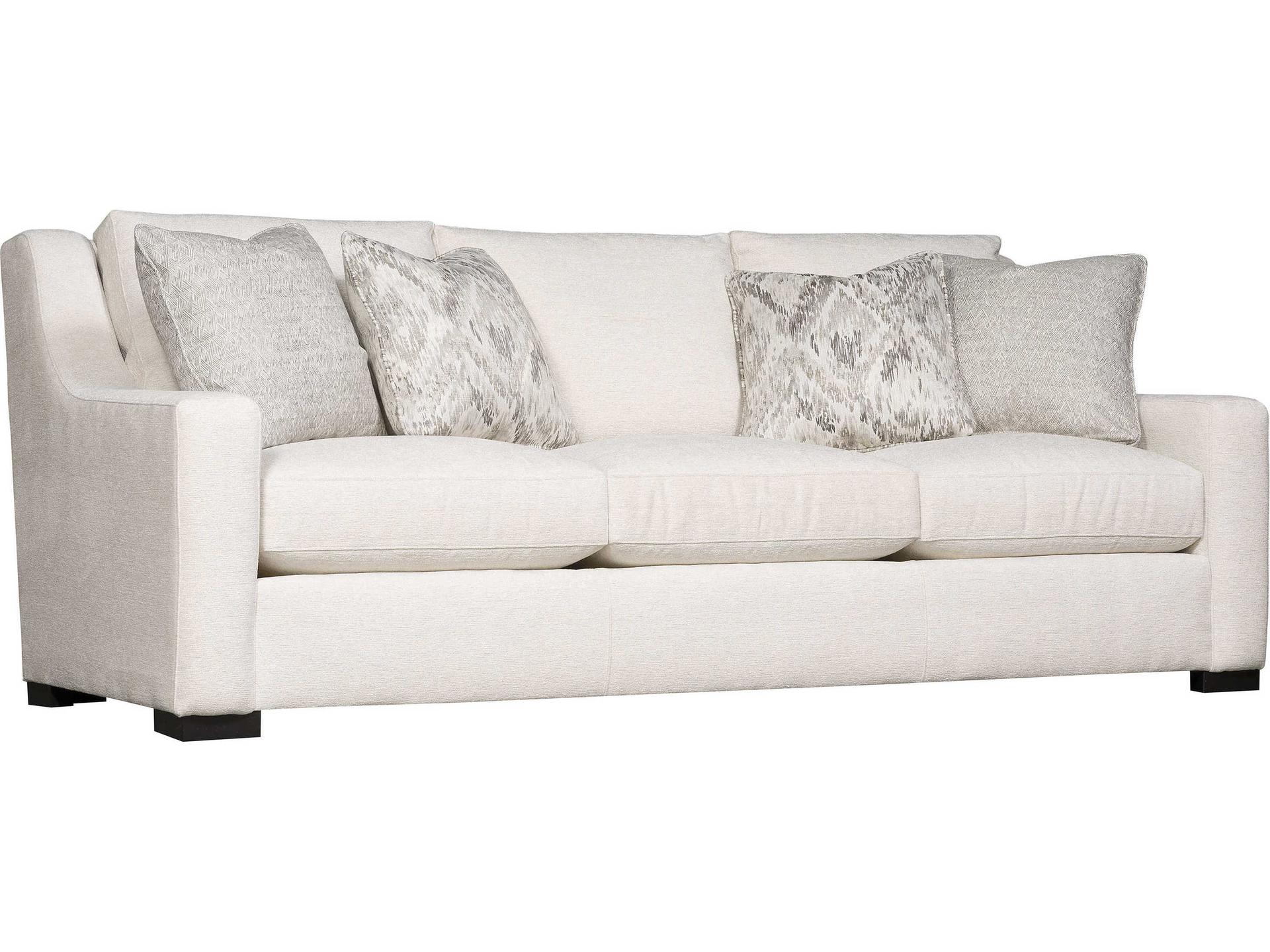 Germain 3-Seat Fabric Sofa with Sloped Arms and Exposed Wood Legs