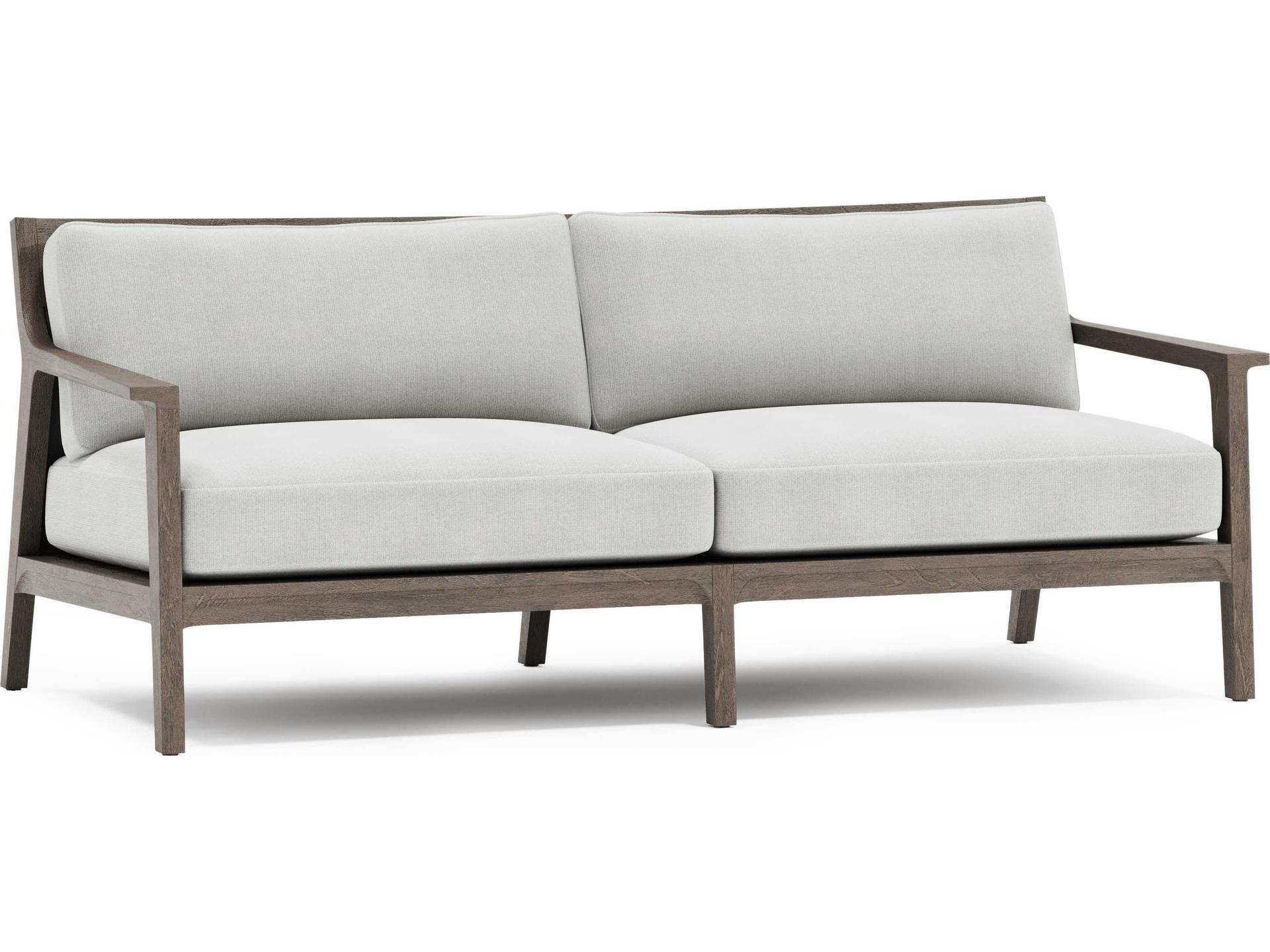 Ibiza 2-Seat Outdoor Teak Sofa with Weathered Teak Finish