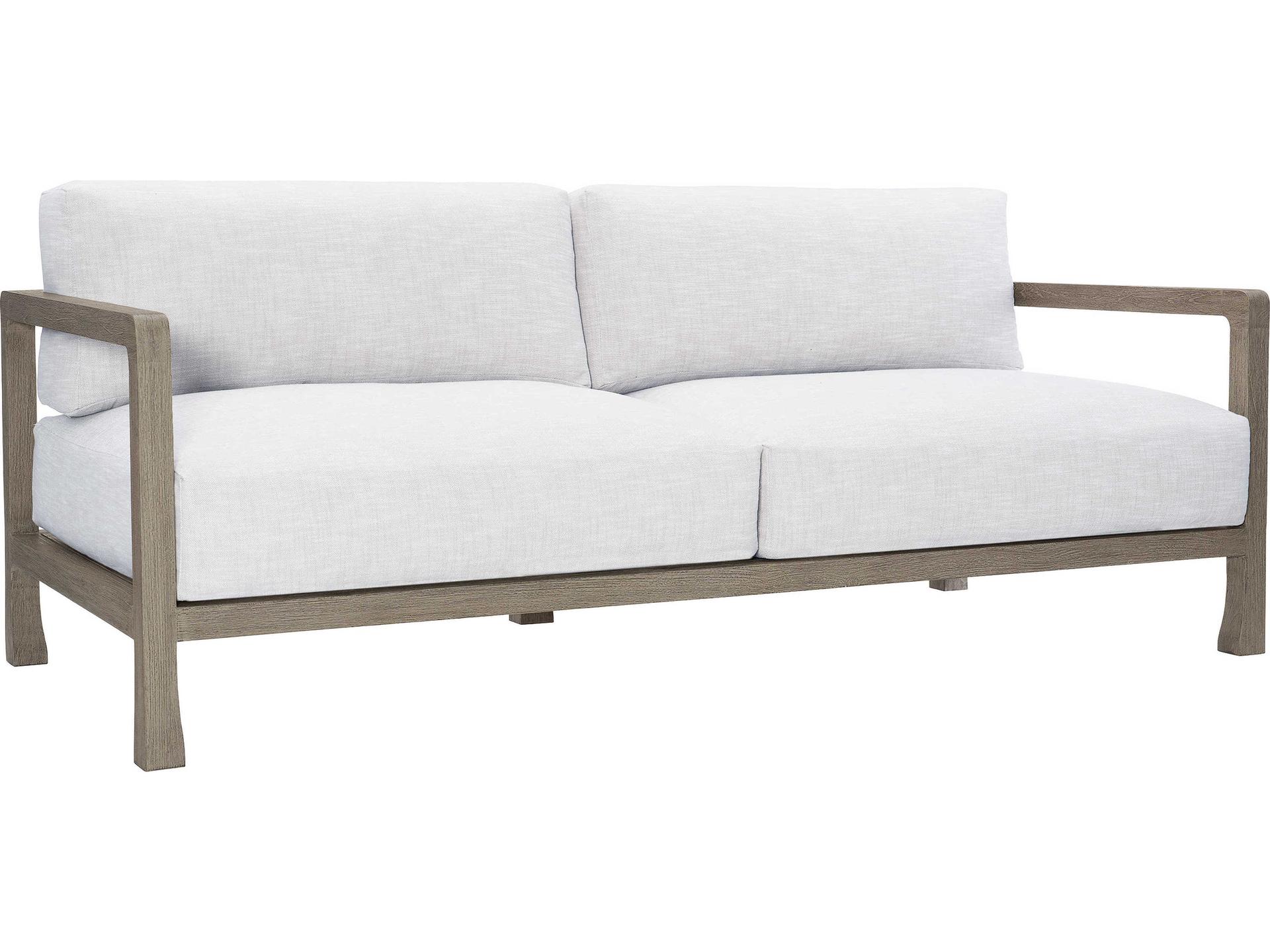 Tanah 2-Seat Outdoor Sofa in Weathered Teak with Performance Fabric
