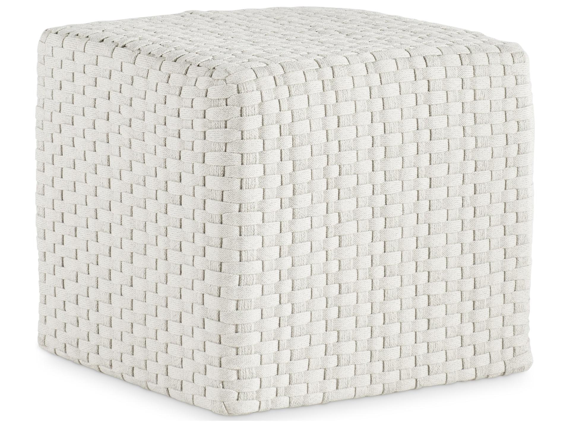 White cream Wicker Ottoman
