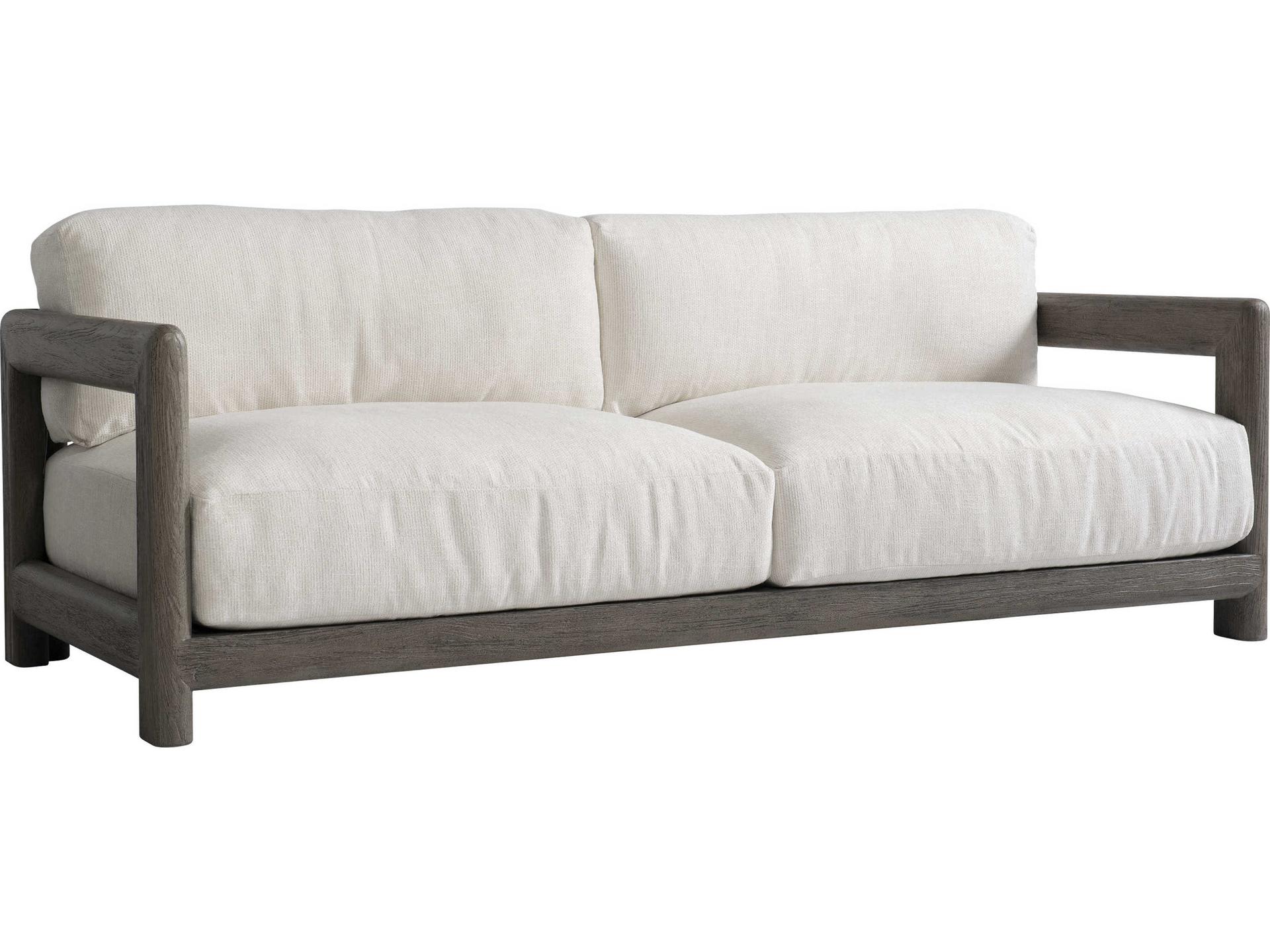 Montaigne 3-Seat Performance Fabric Outdoor Sofa in Weathered Teak