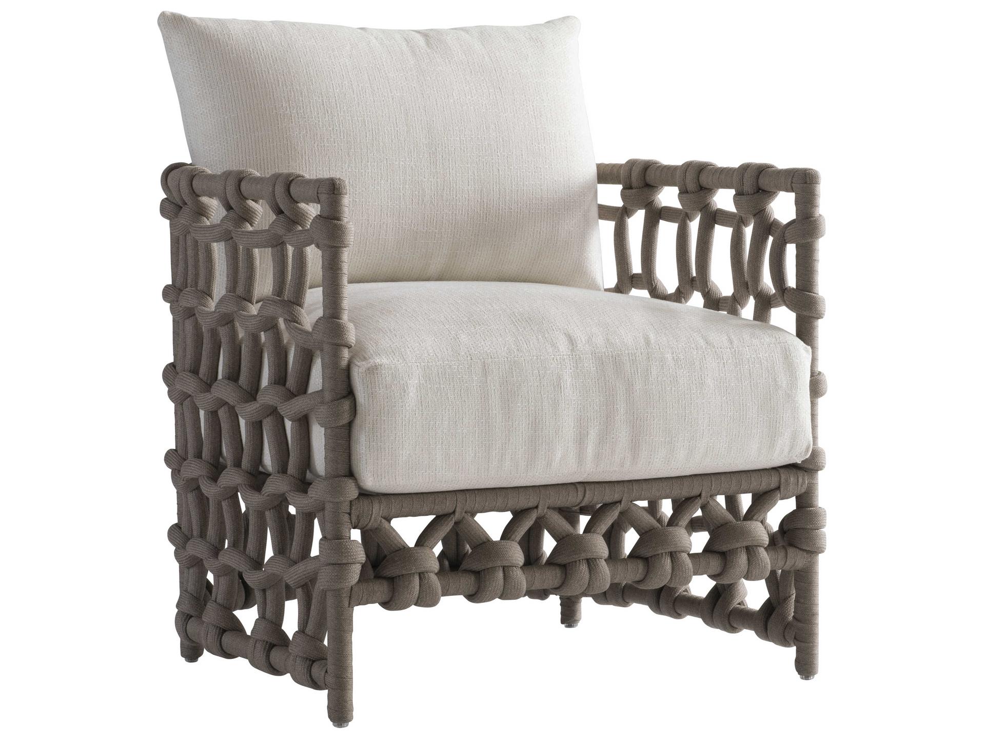Bernhardt Exteriors Shiitake / Gray Powder Coat Aluminum Cushion Patio Lounge Chair