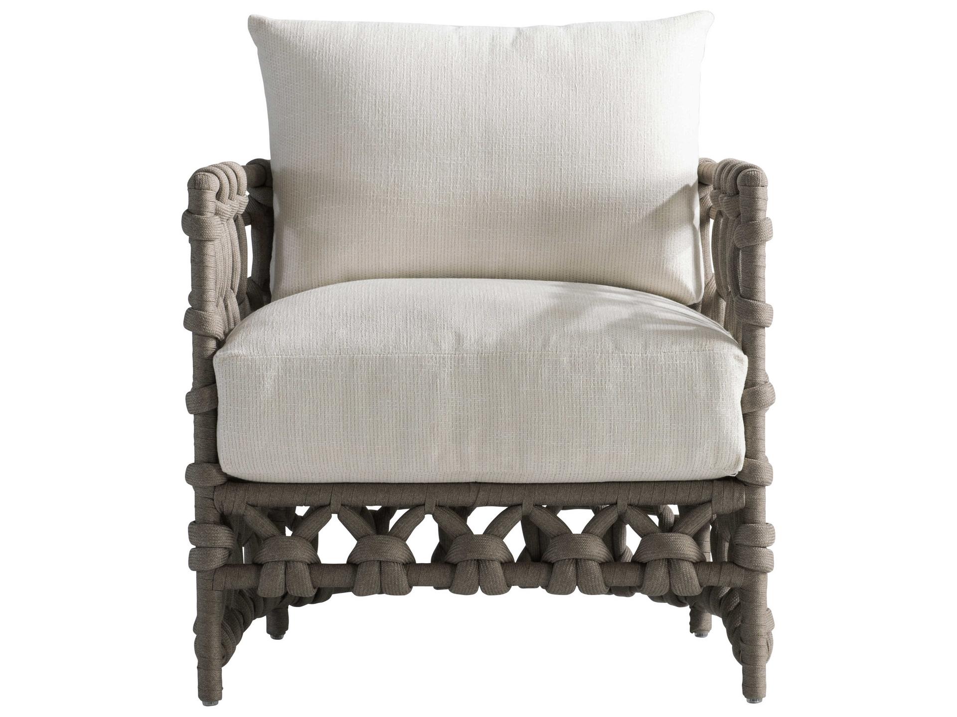 Bernhardt Exteriors Shiitake / Gray Powder Coat Aluminum Cushion Patio Lounge Chair