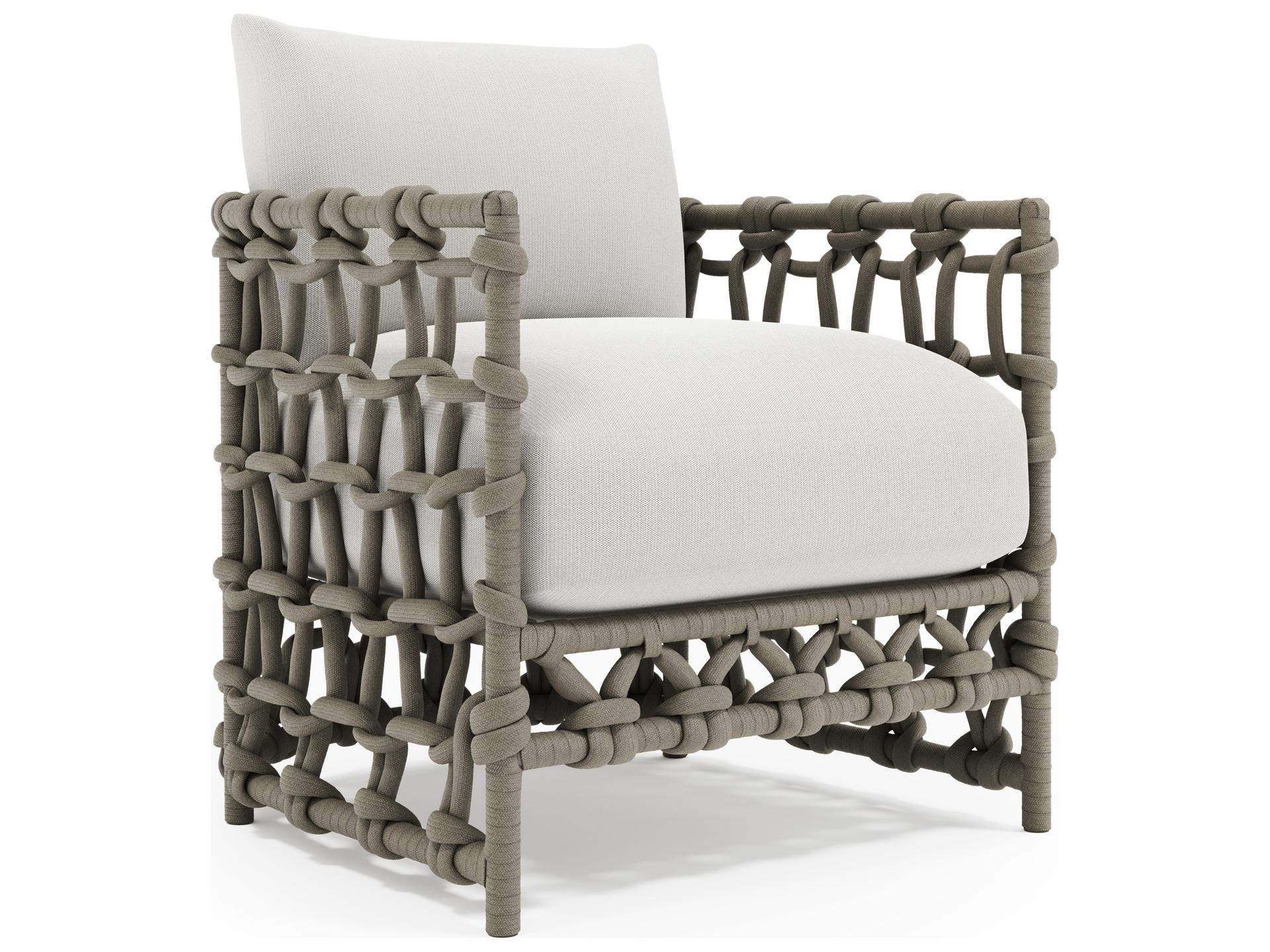 Nodi Outdoor Woven Rope Accent Chair in Shiitake