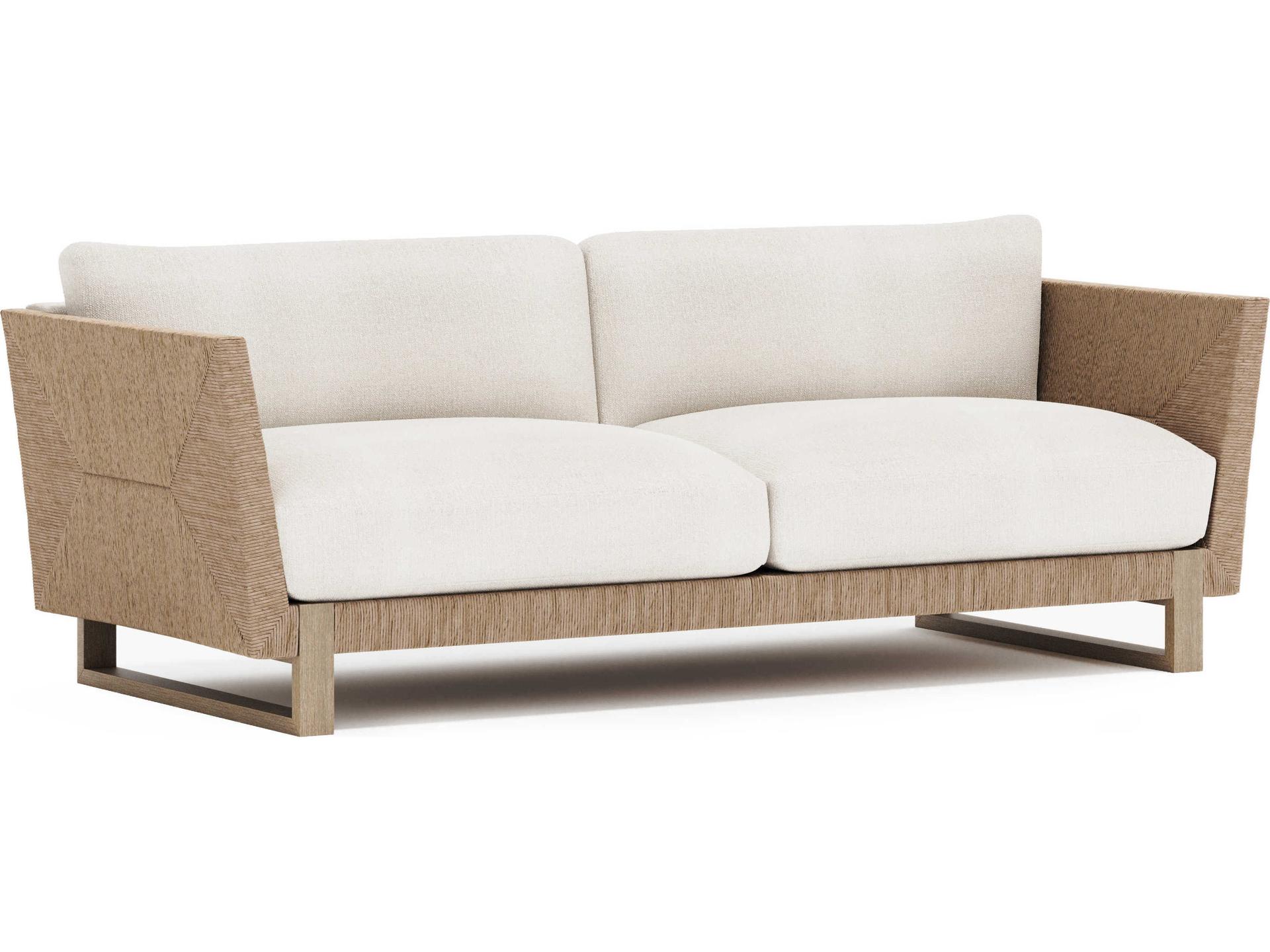 Praia 3-Seat All-Weather Weave and Teak Outdoor Sofa