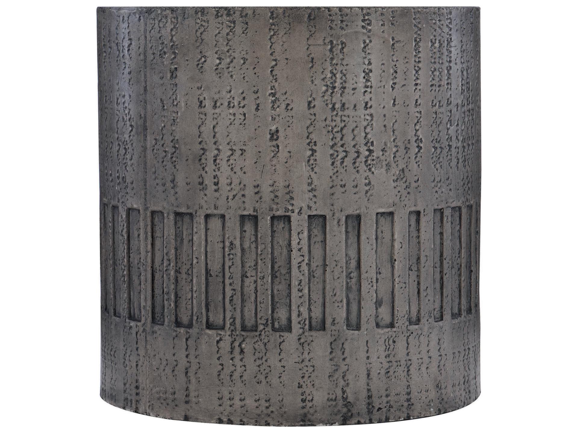 Miramar Drum Outdoor End Table in Dark Charcoal