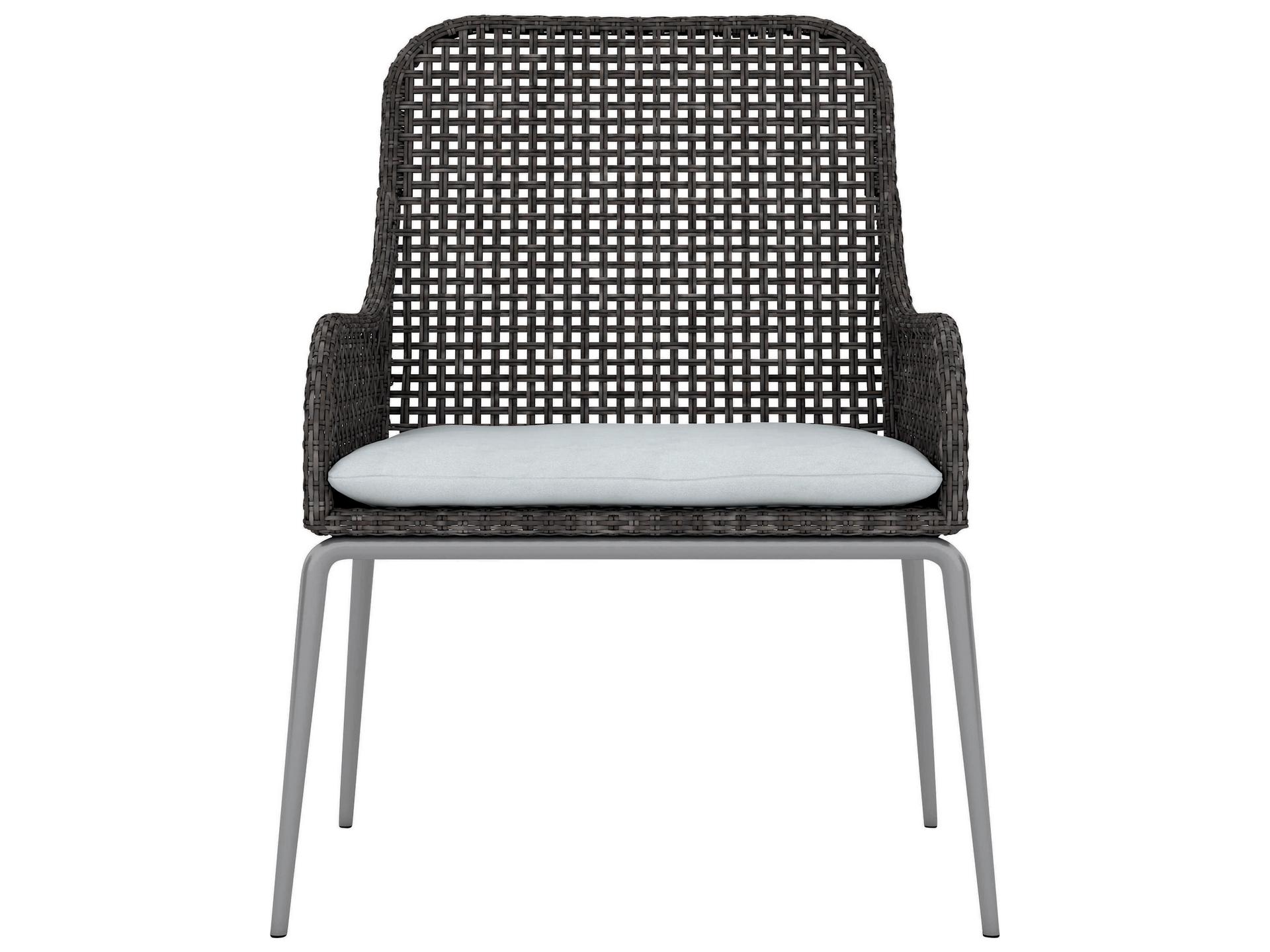 Bernhardt Exteriors Silver Mist / Pewter Gray Antilles Arm Patio Dining Chair with Cushion