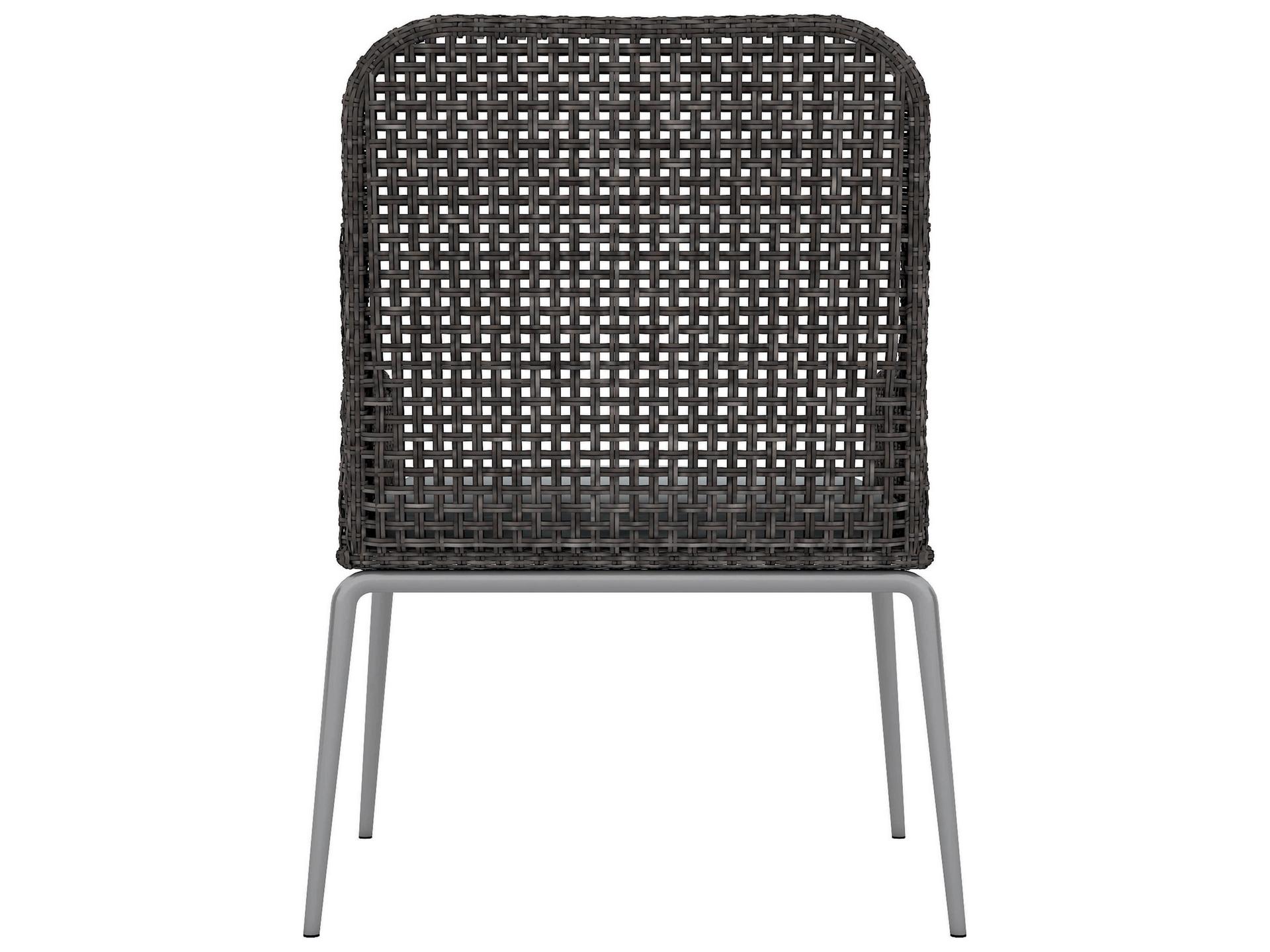 Bernhardt Exteriors Silver Mist / Pewter Gray Antilles Arm Patio Dining Chair with Cushion
