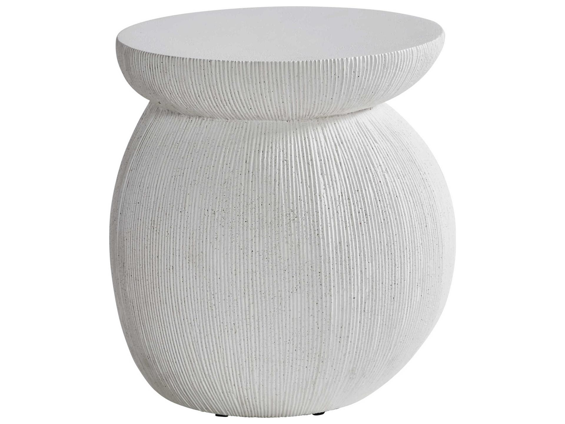 Corsica Round Outdoor Accent Table in Natural Stonecast