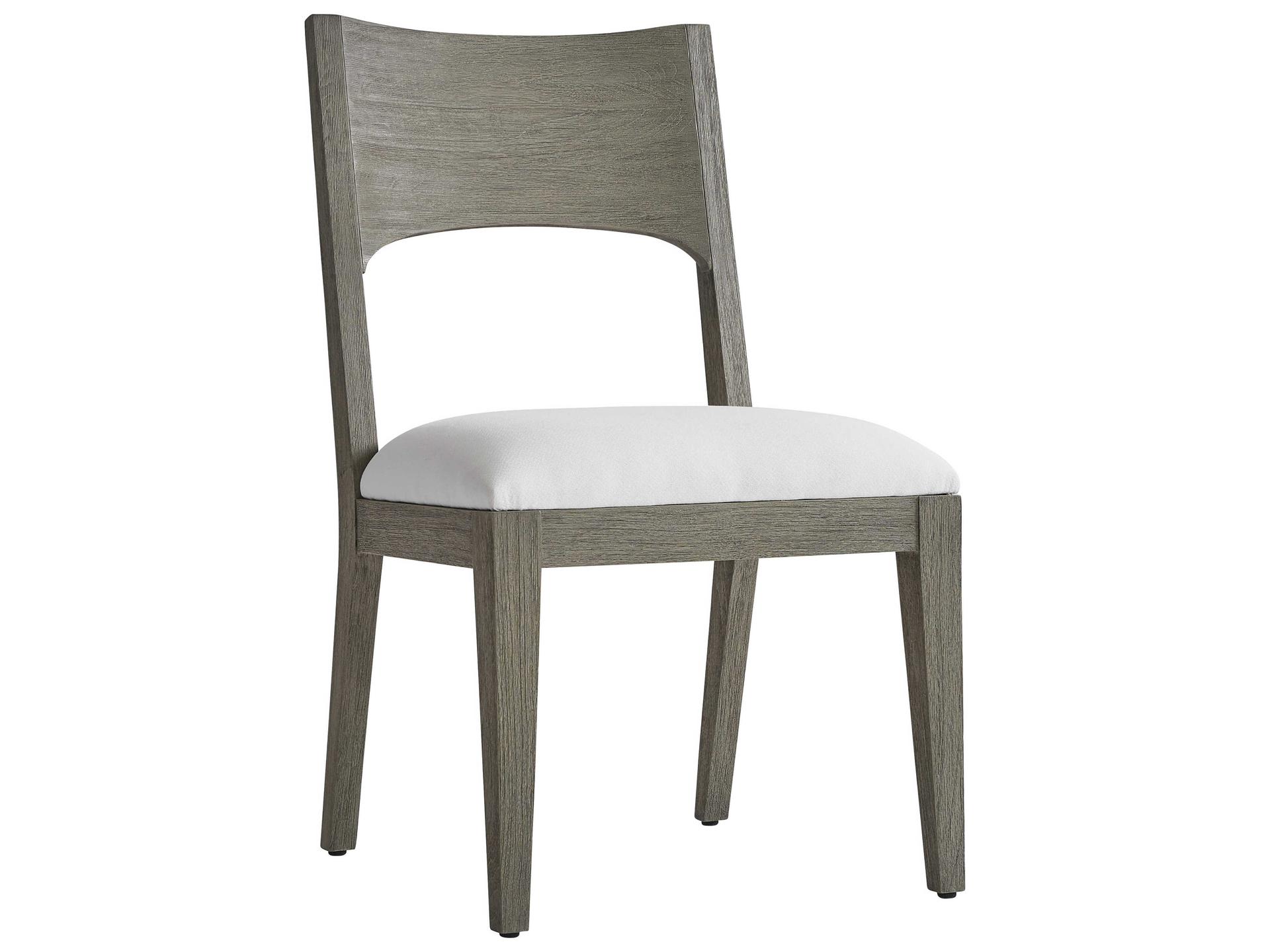 Calais Weathered Teak Upholstered Outdoor Side Chair