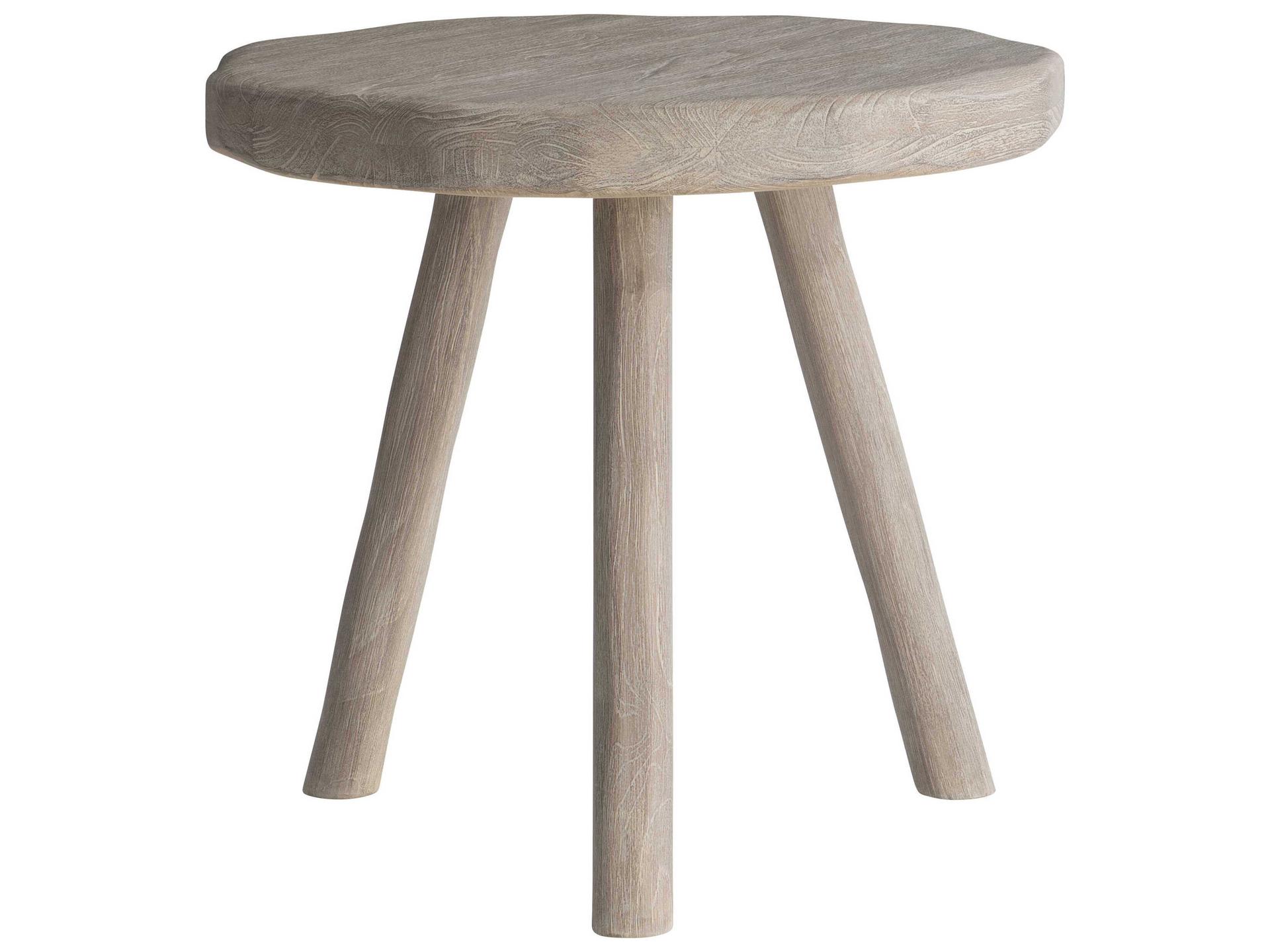 Tonga Round Outdoor Side Table in Sea Oat Carbonized Teak