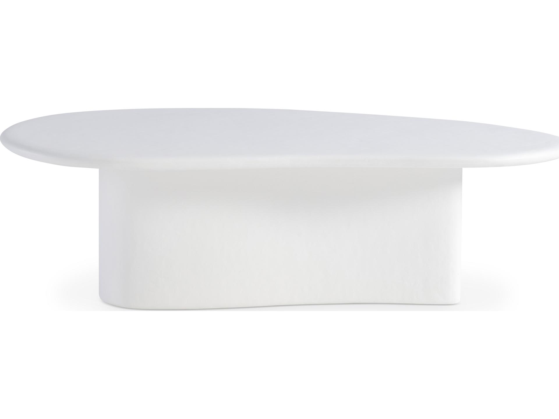 Fresco Irregular Outdoor Coffee Table in Chalky White Concrete