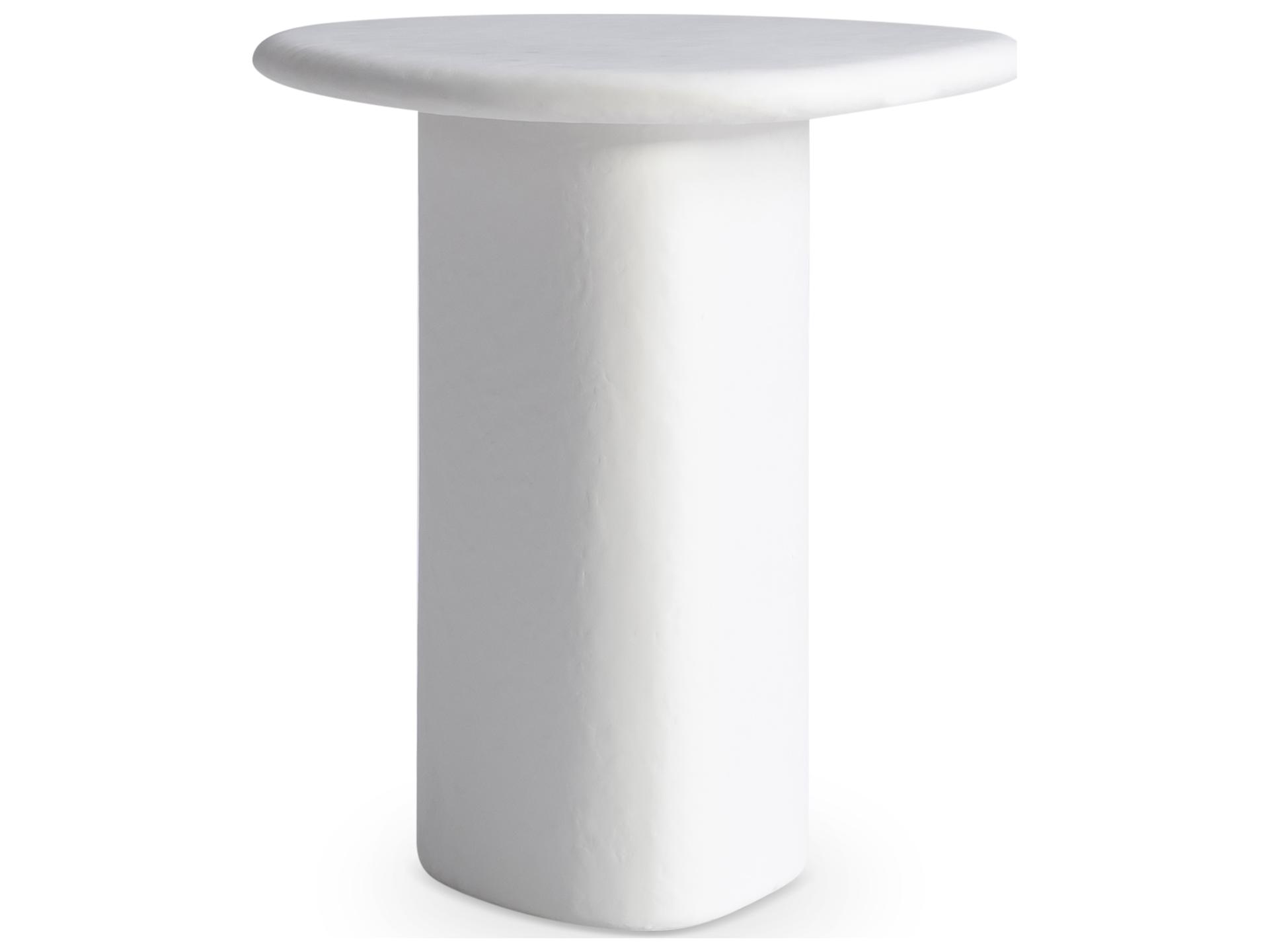 Fresco Outdoor Side Table in Chalky White Concrete