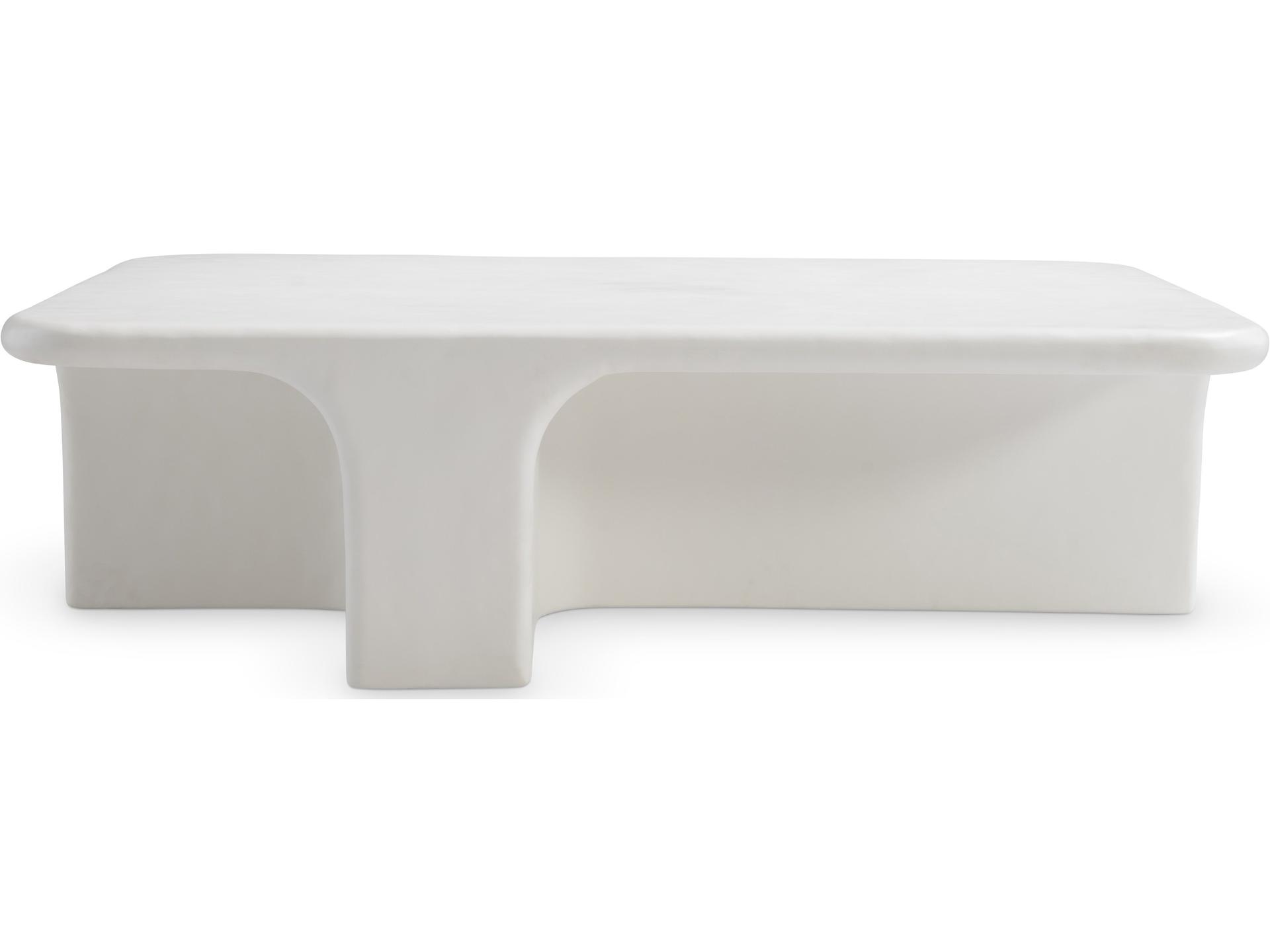 White Concrete Rectangular Coffee Table