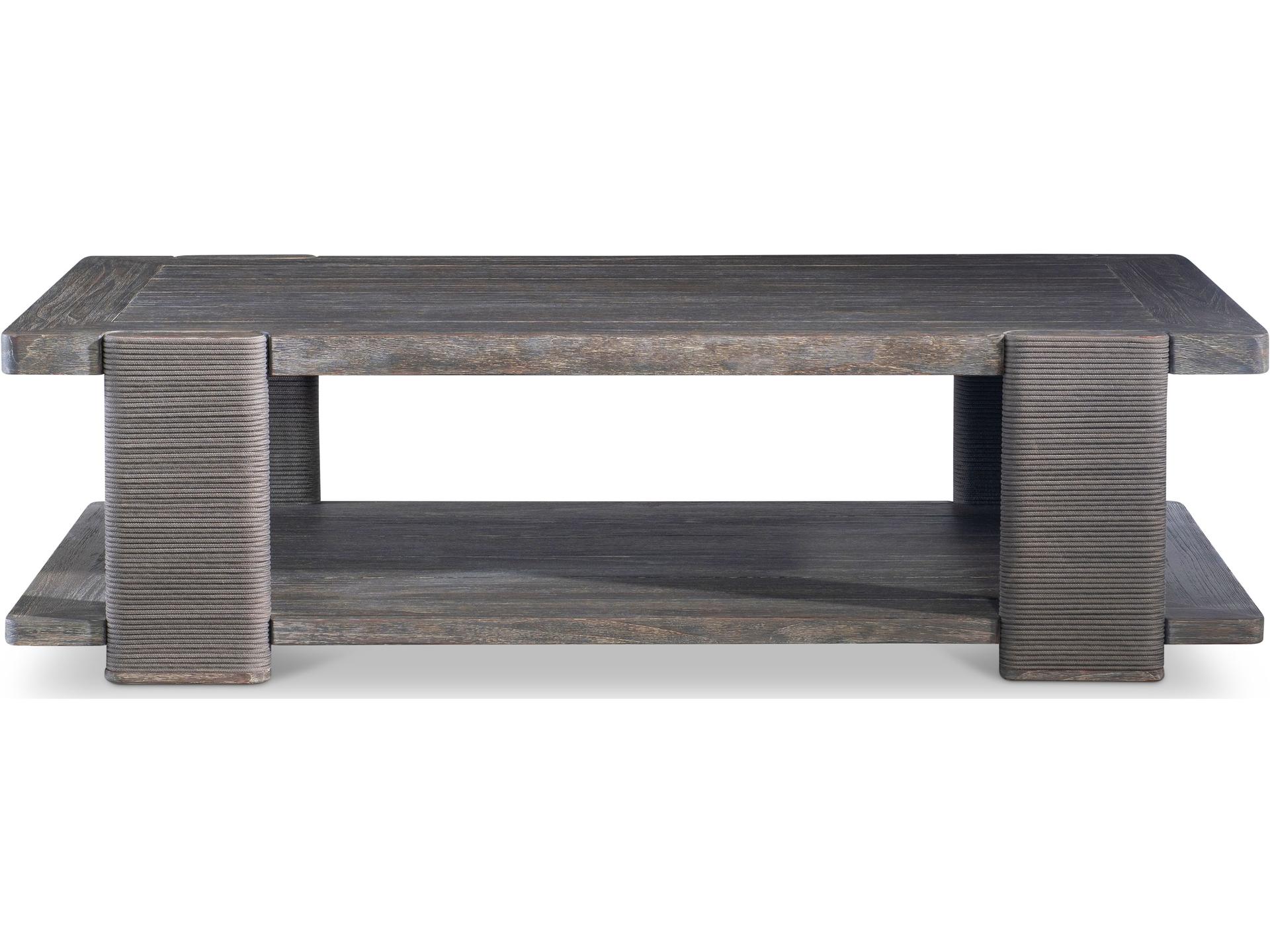 Brown Teak Rectangular Coffee Table