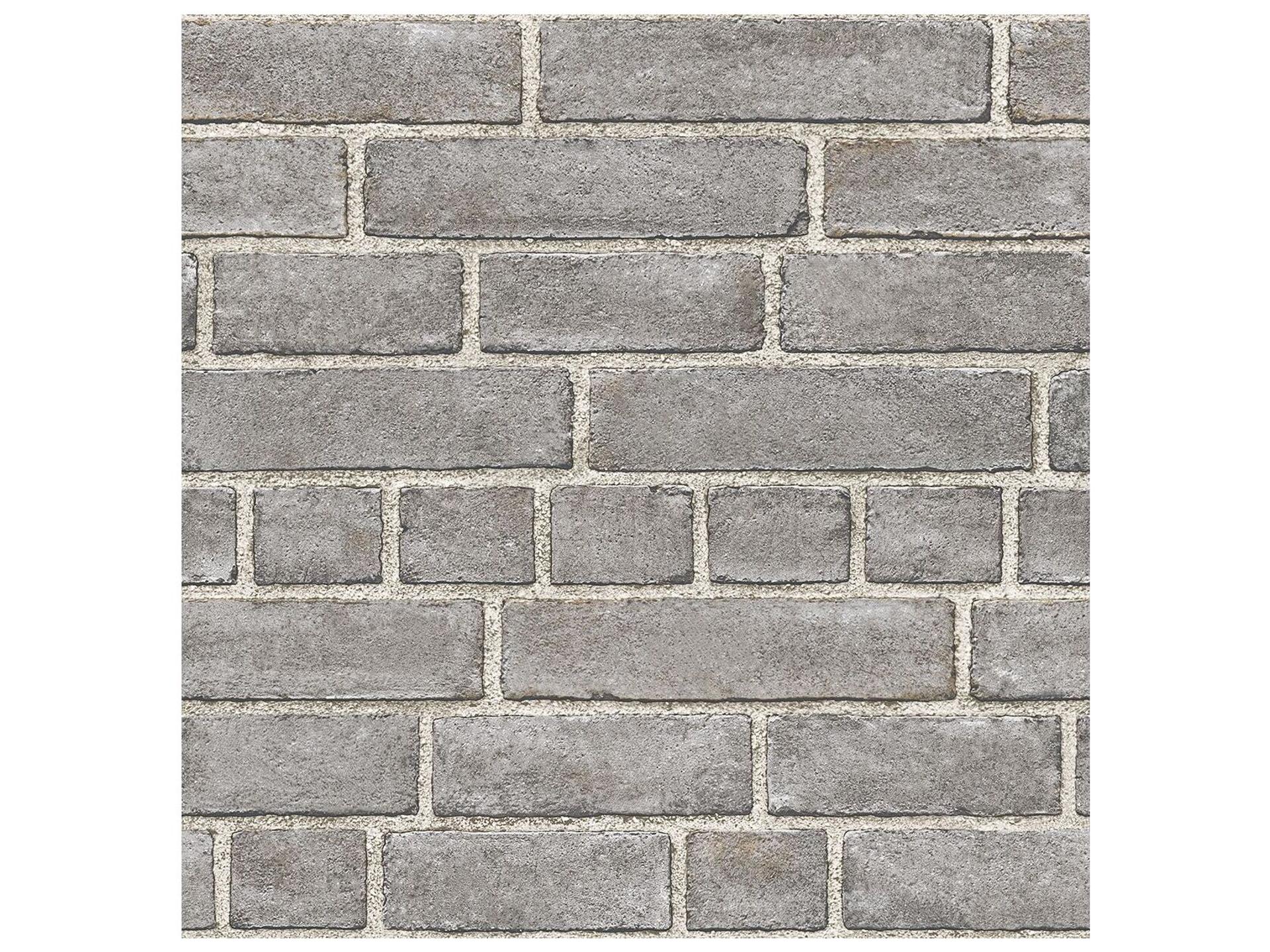 A-Street Prints Restored Facade Grey Brick Wallpaper