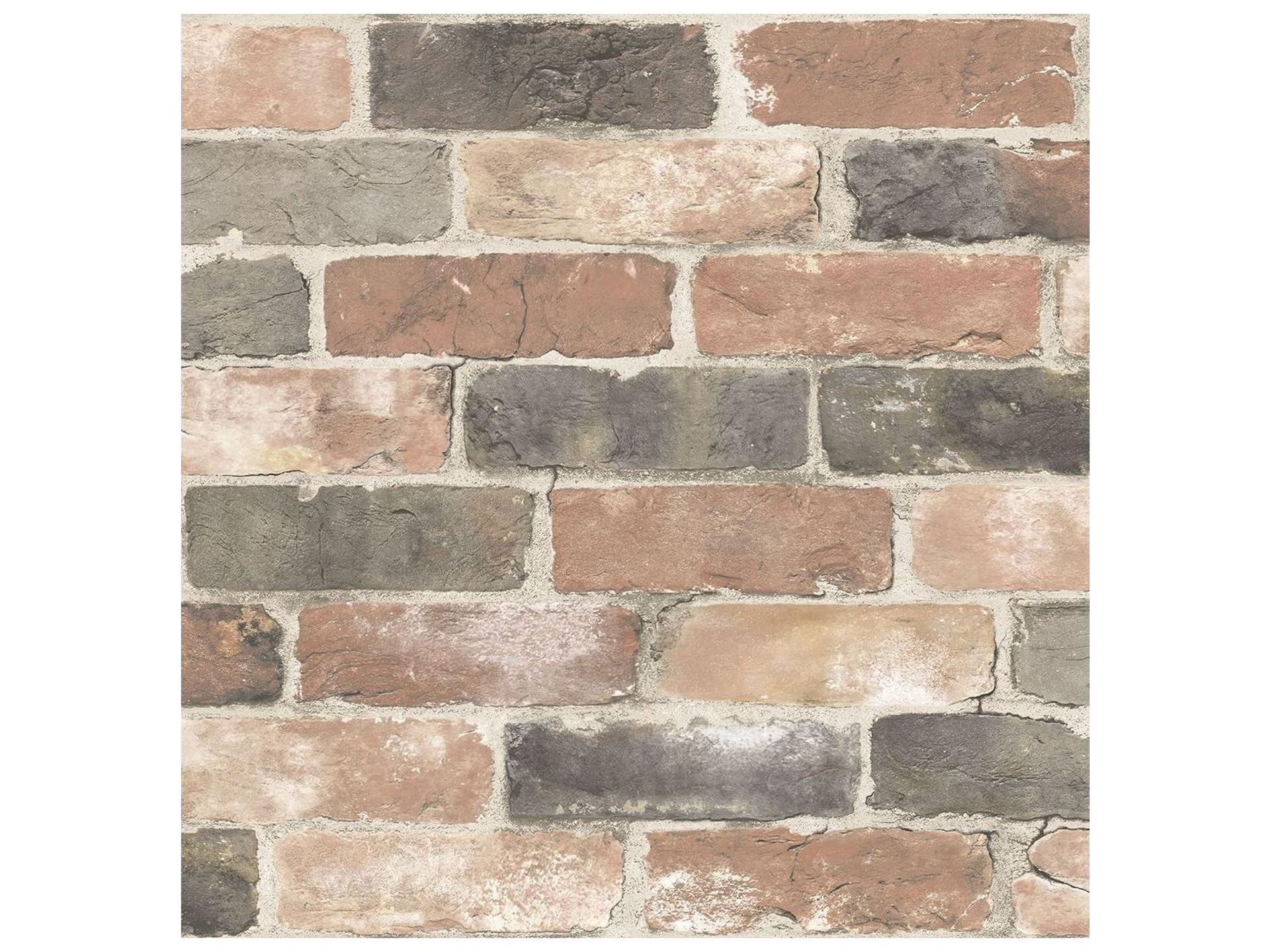 Reclaimed Bricks Dusty Red Rustic Wallpaper