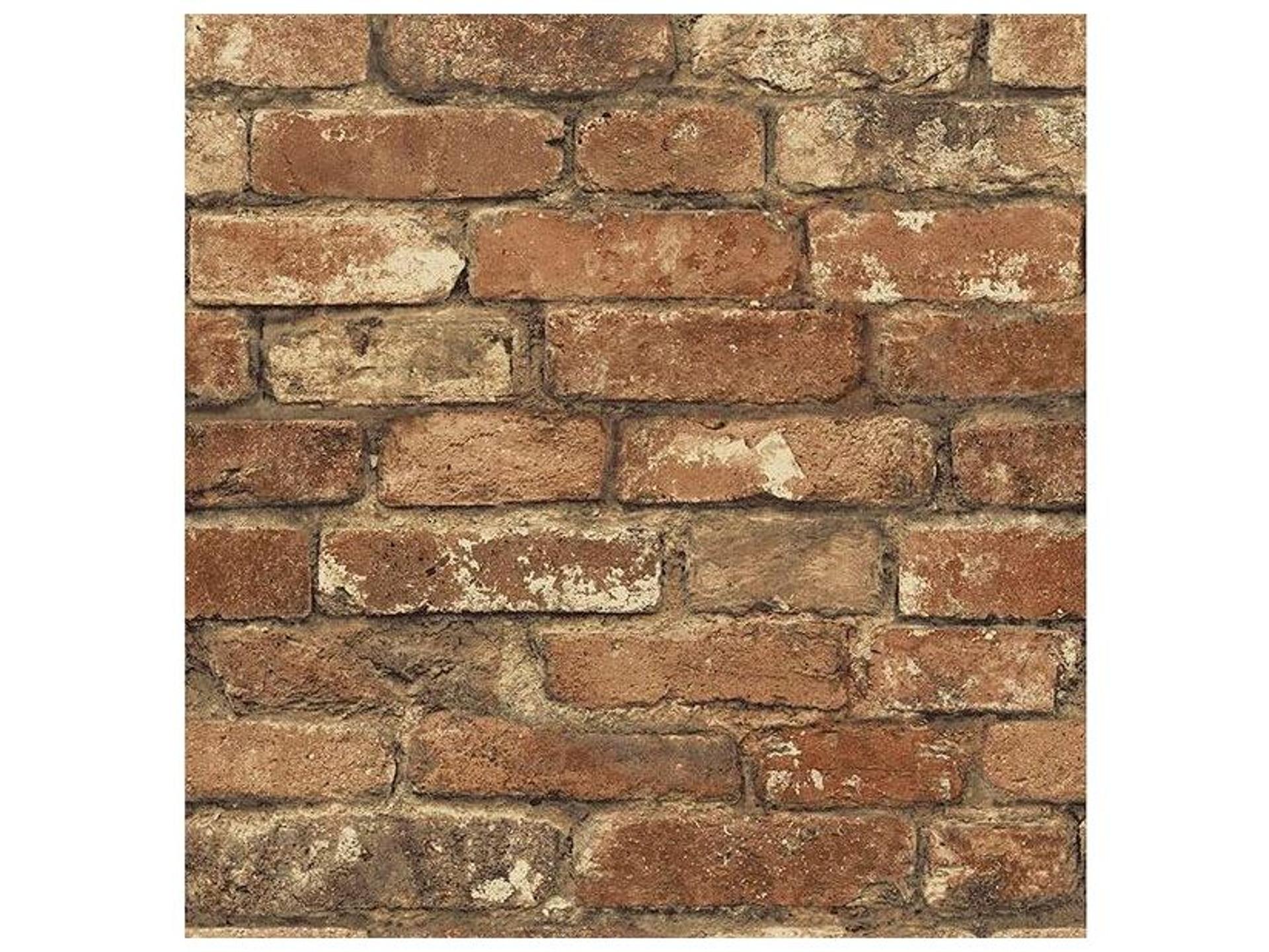 Davis Red Brick Unpasted Non-Woven Wallpaper