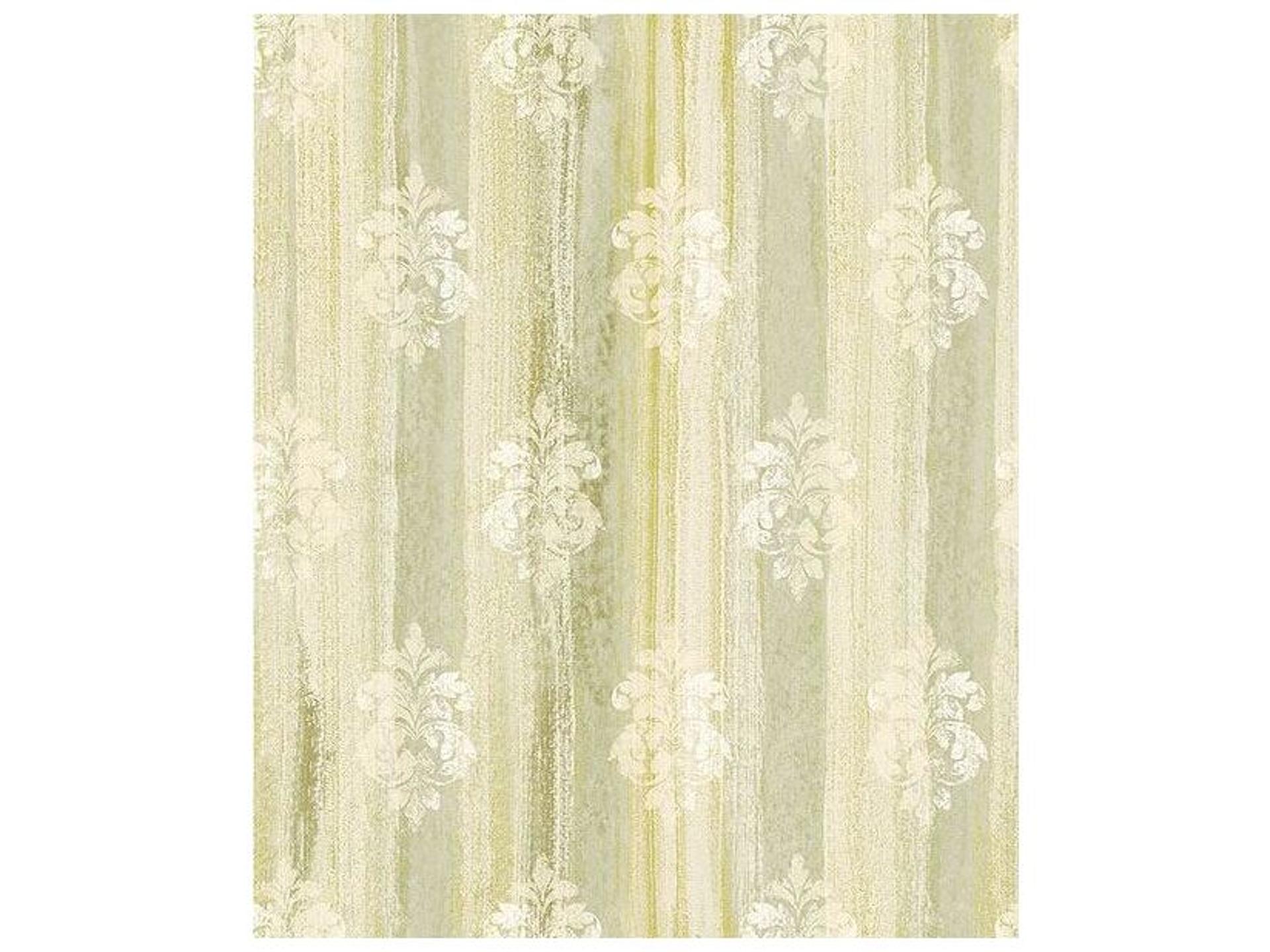 Advantage Alison Green Damask Motif Non-Woven Wallpaper
