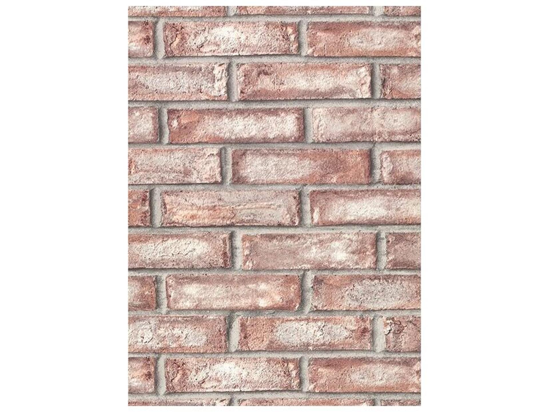 Appleton Maroon Faux Weathered Brick Unpasted Wallpaper