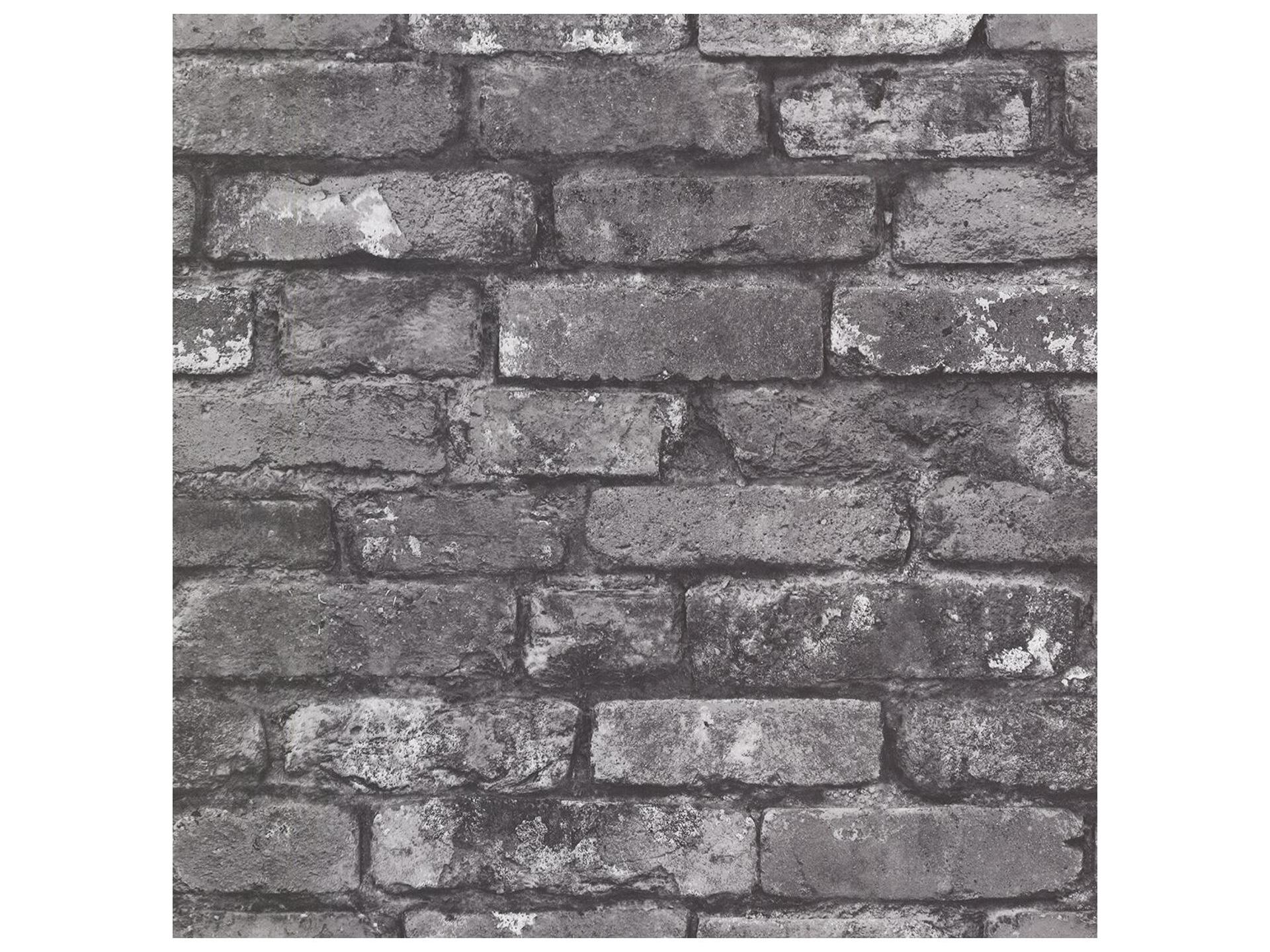 A-Street Prints Debs Grey Exposed Brick Wallpaper