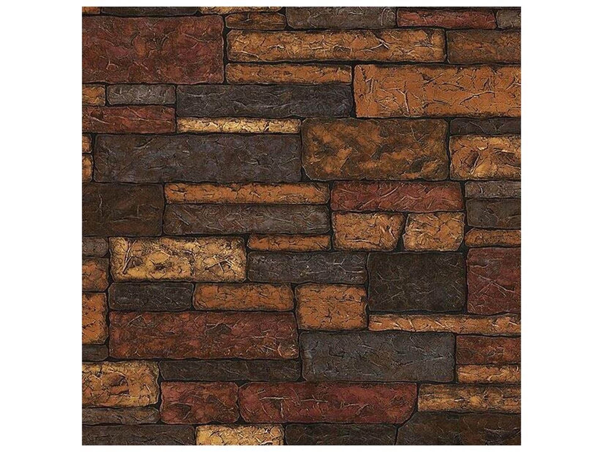Echo Lake Lodge Clayton Charcoal Stone Texture Wallpaper