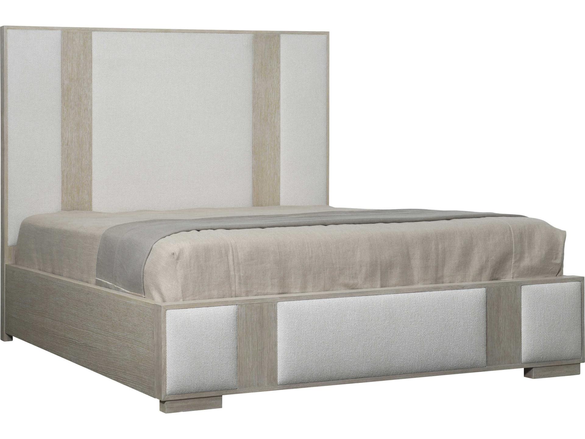 Solaria Brown Hardwood Upholstered Queen Panel Bed