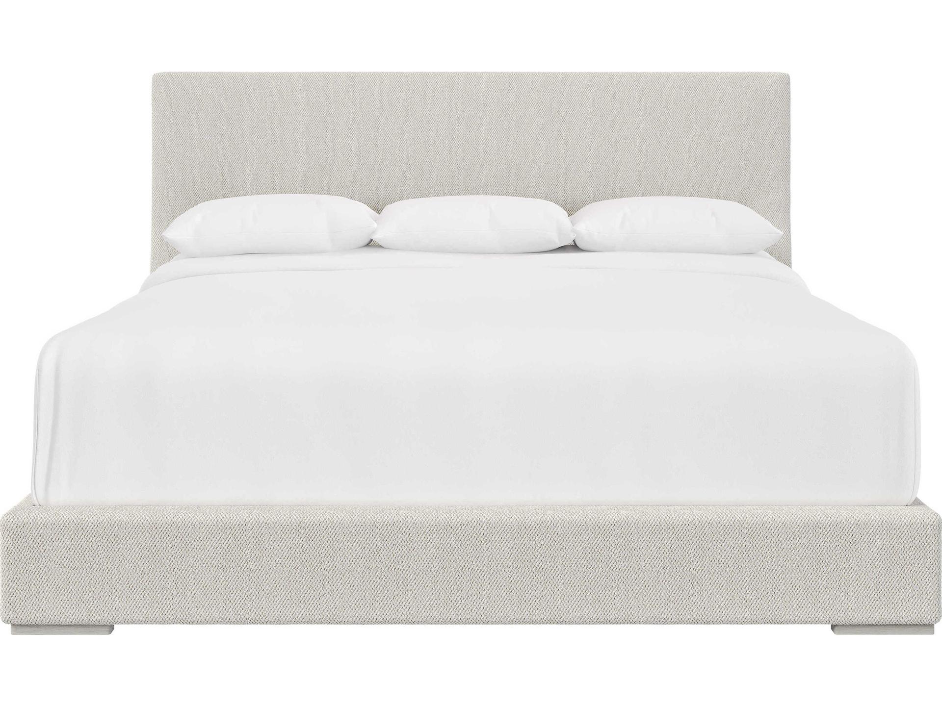 Stratum Mist White Upholstered Queen Panel Bed