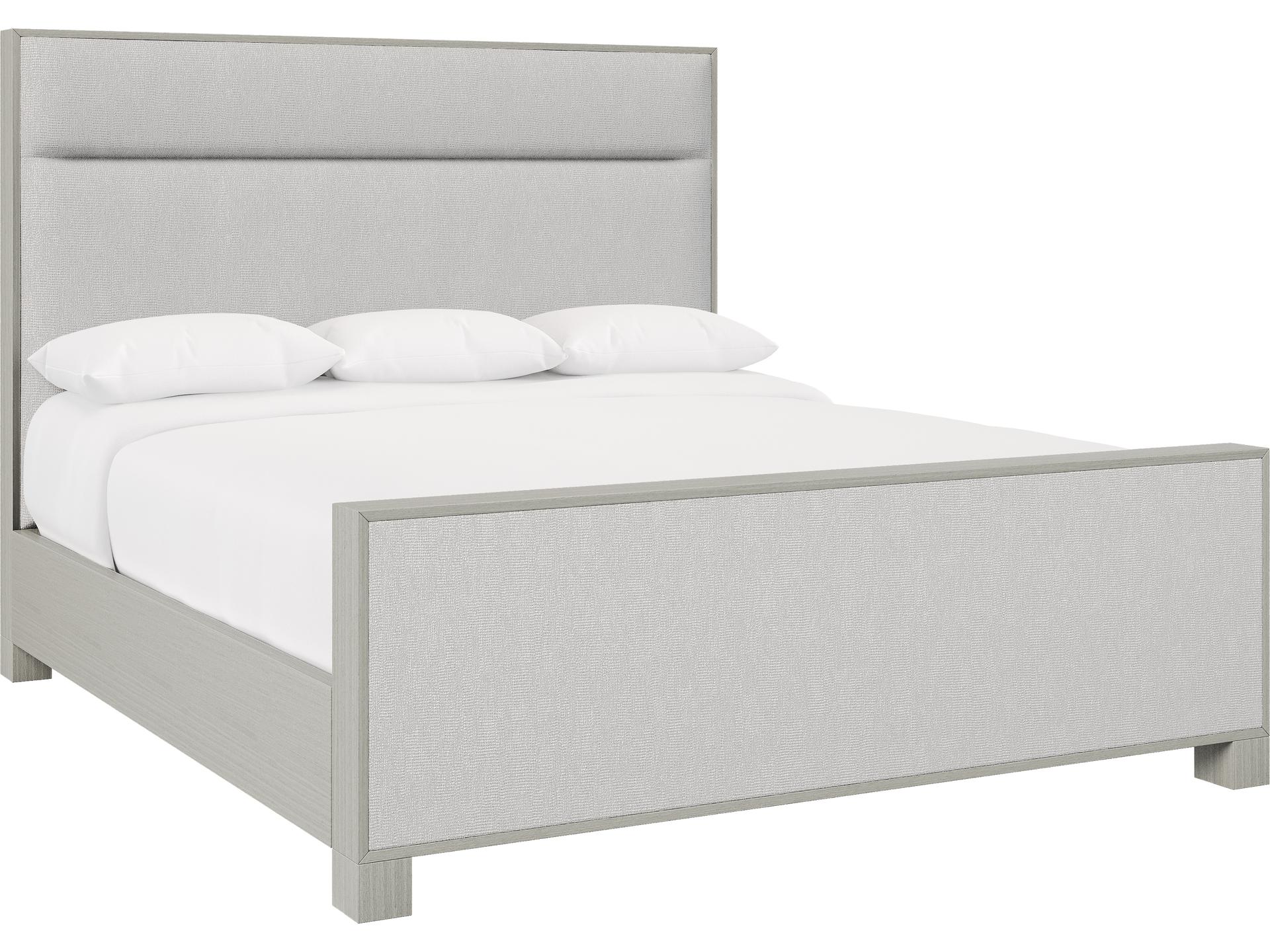Stratum Mist Gray Upholstered Queen Panel Bed