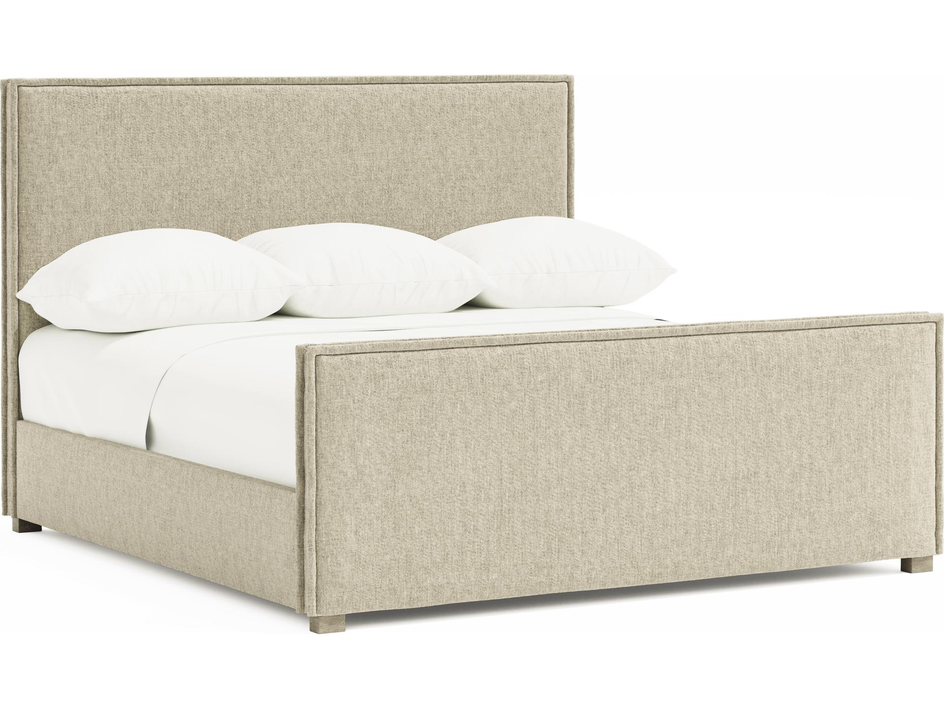 Highland Park Beige Upholstered Queen Panel Bed