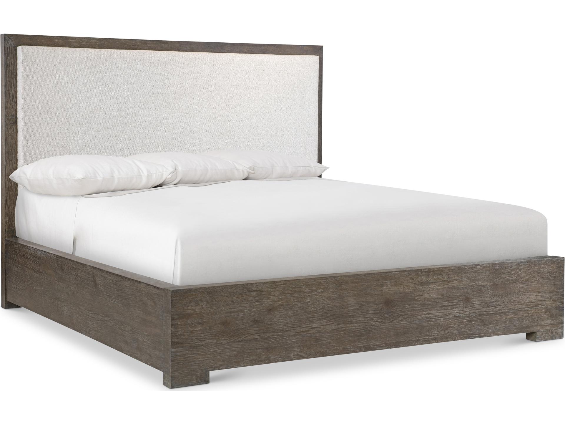 Outline Beige Wood Queen Panel Bed
