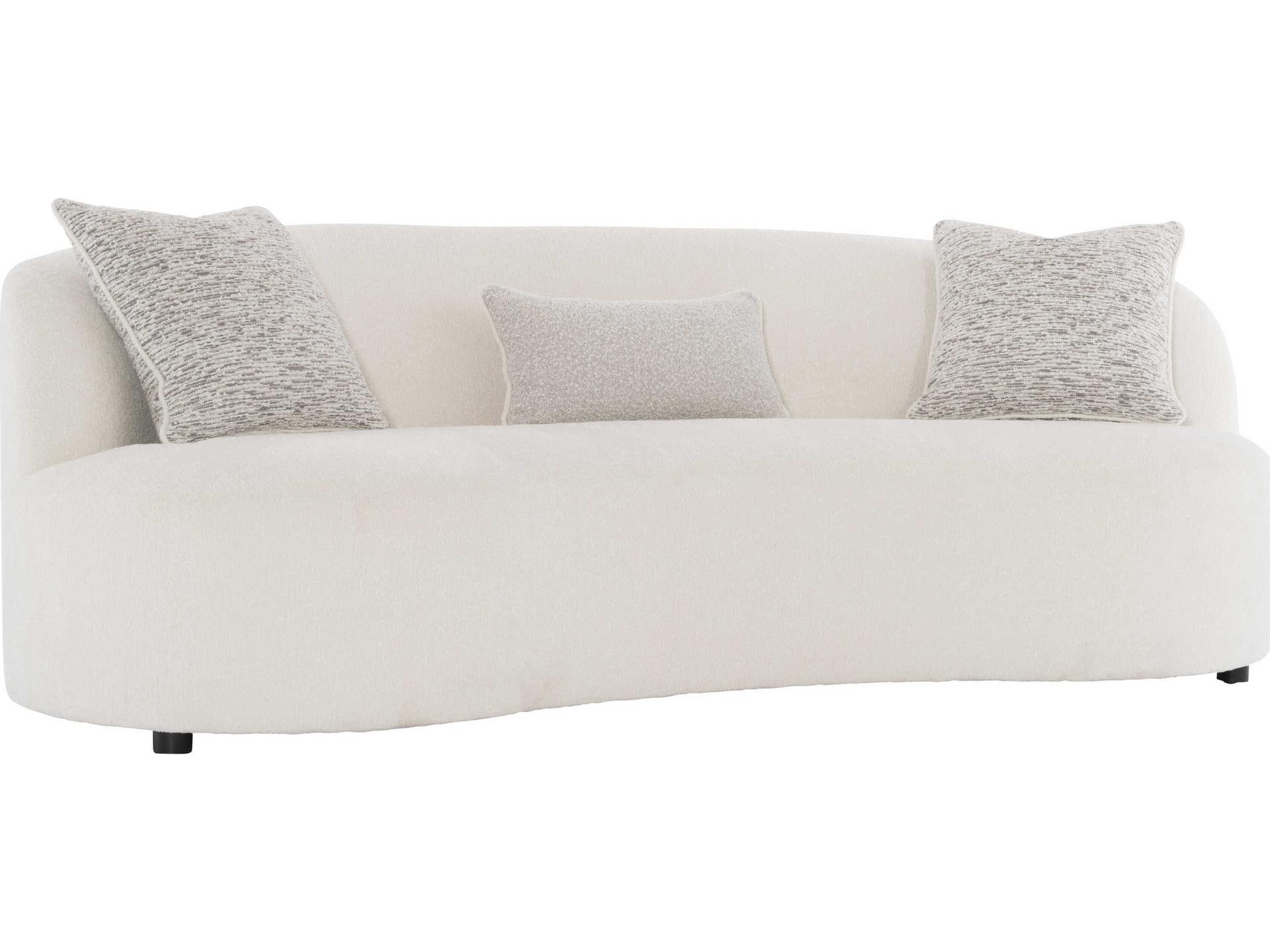 Elle Fabric 3-Seat Transitional Sofa in White