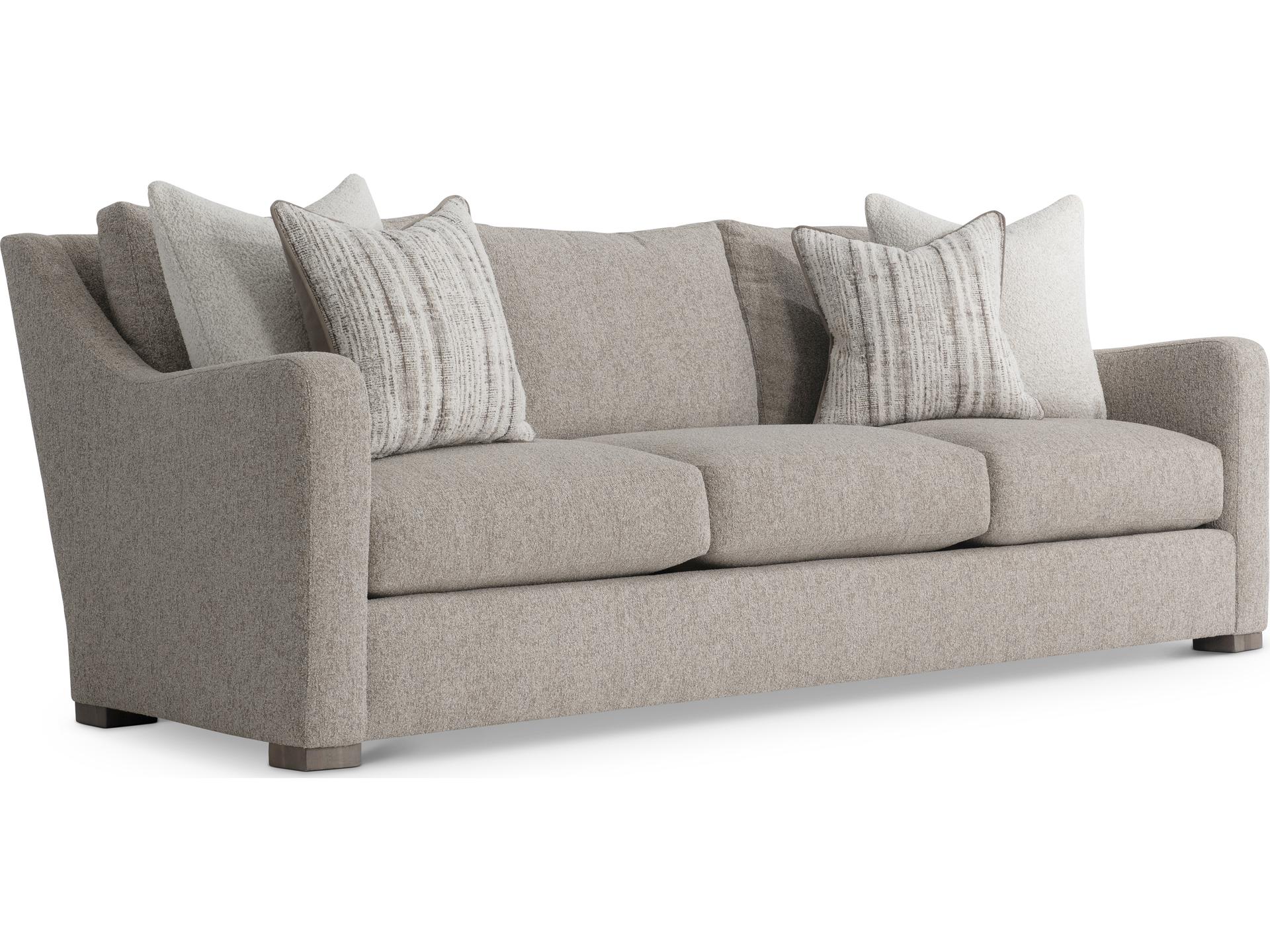 Living Ventura 3-Seat Fabric Sofa with Curved Track Arms Beige