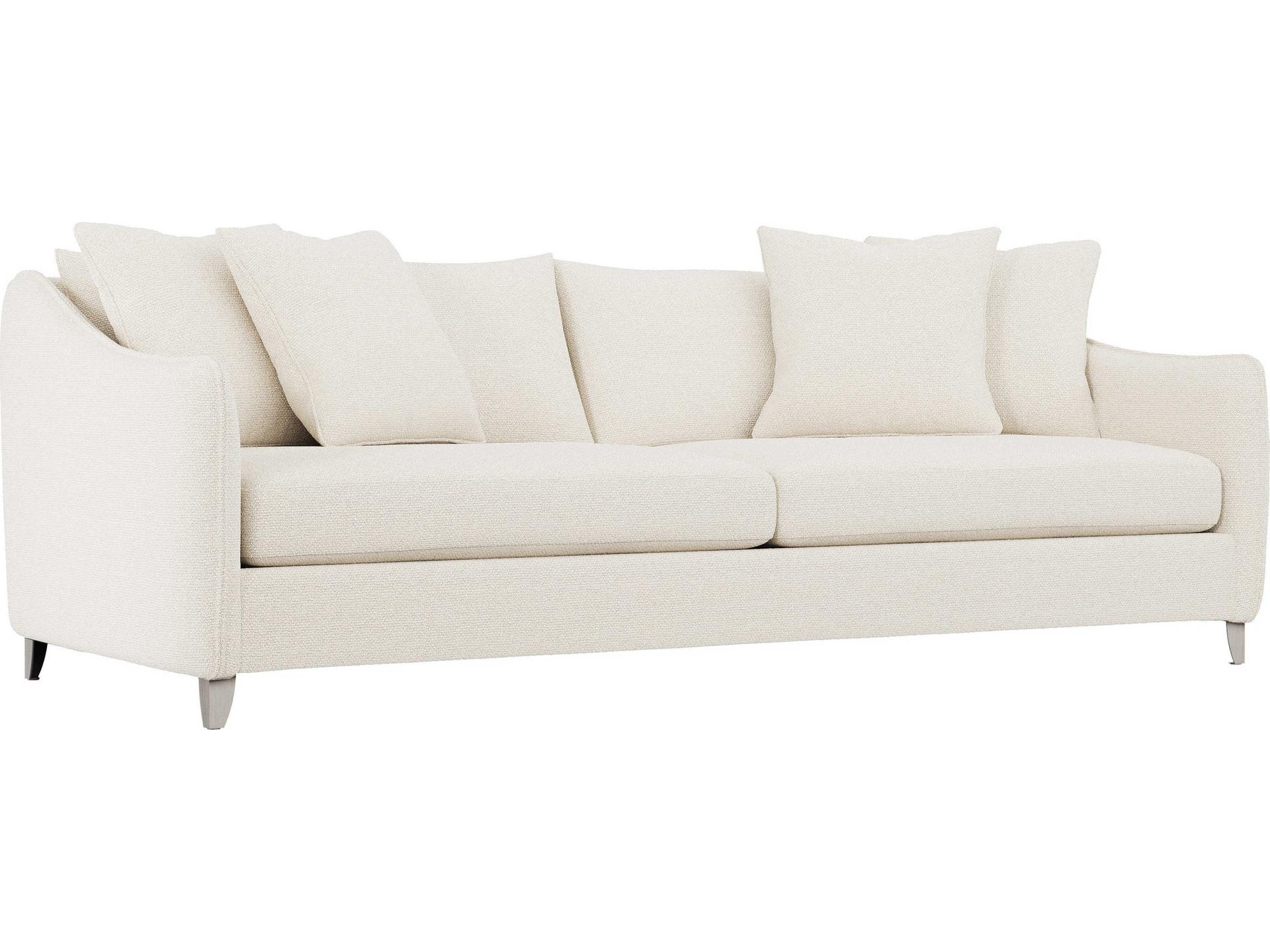Joli 3-Seat Fabric Sofa with Feather Blendown Cushions and Tapered Legs