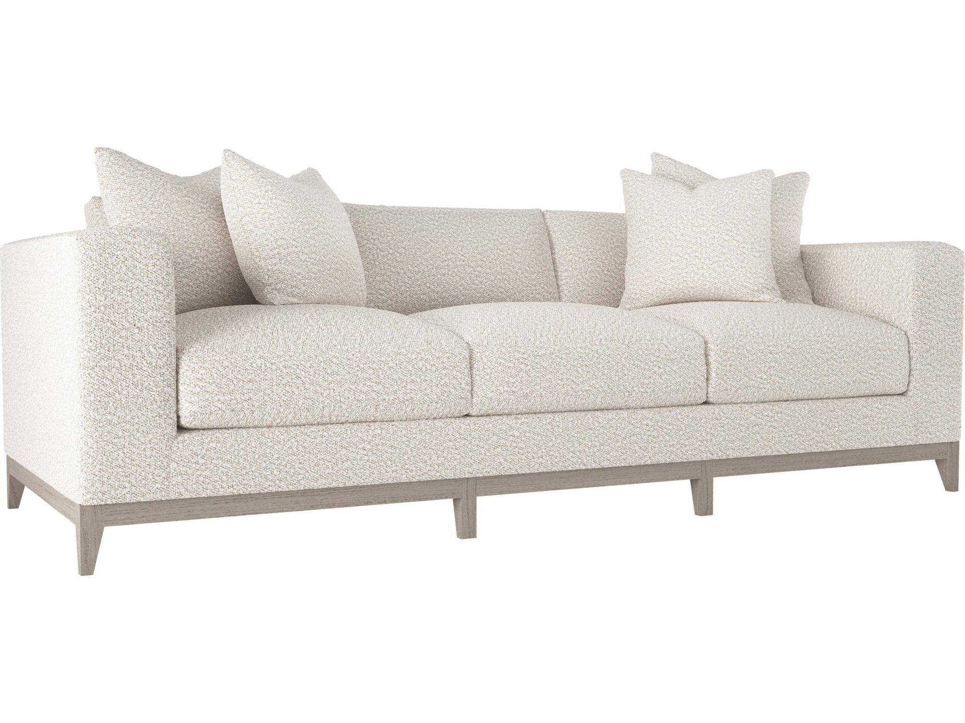 Noel 3-Seat Fabric Sofa with Track Arms and Wood Base