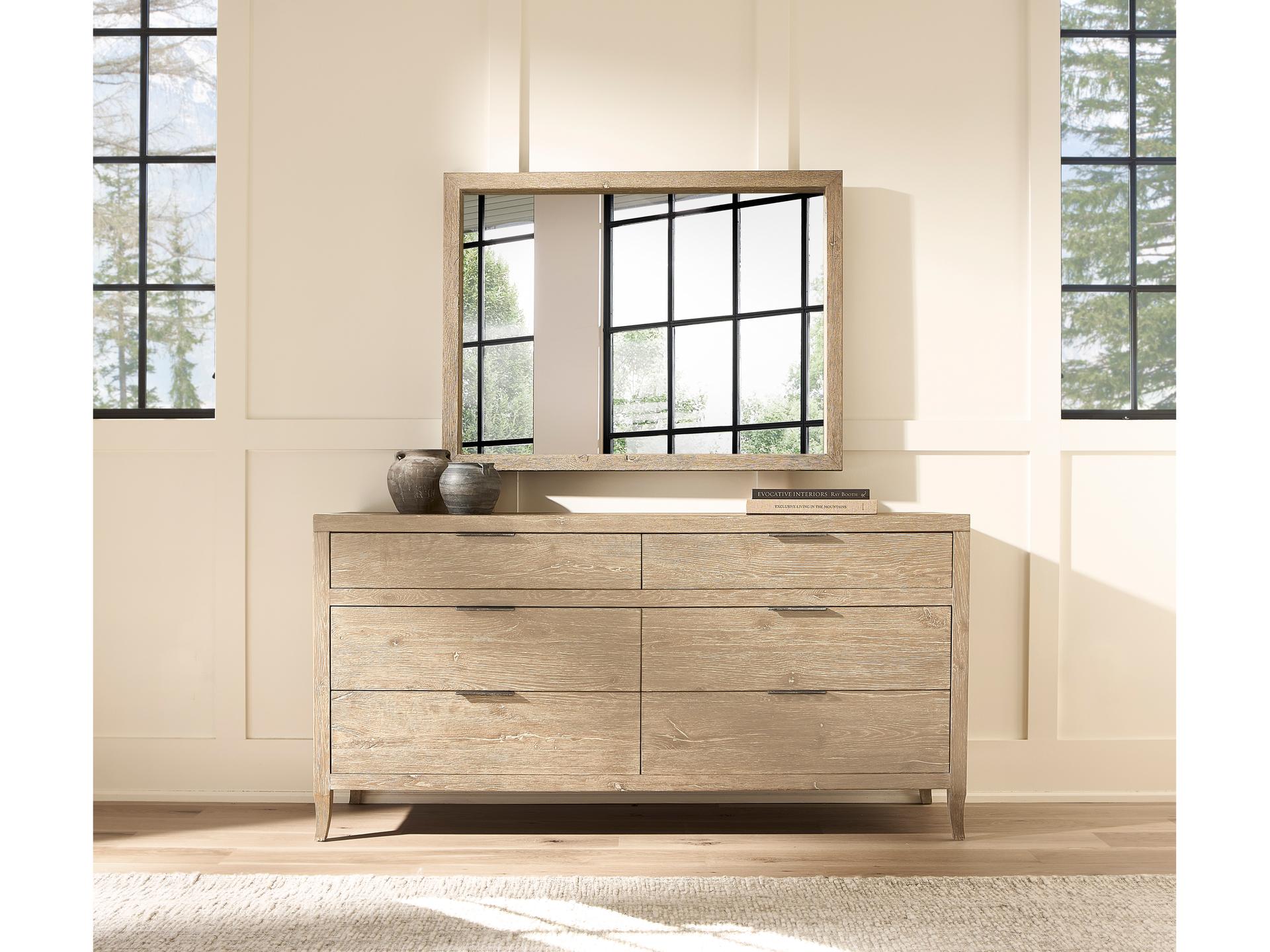 Tribeca 6-Drawers Beige Oak Wood Double Dresser