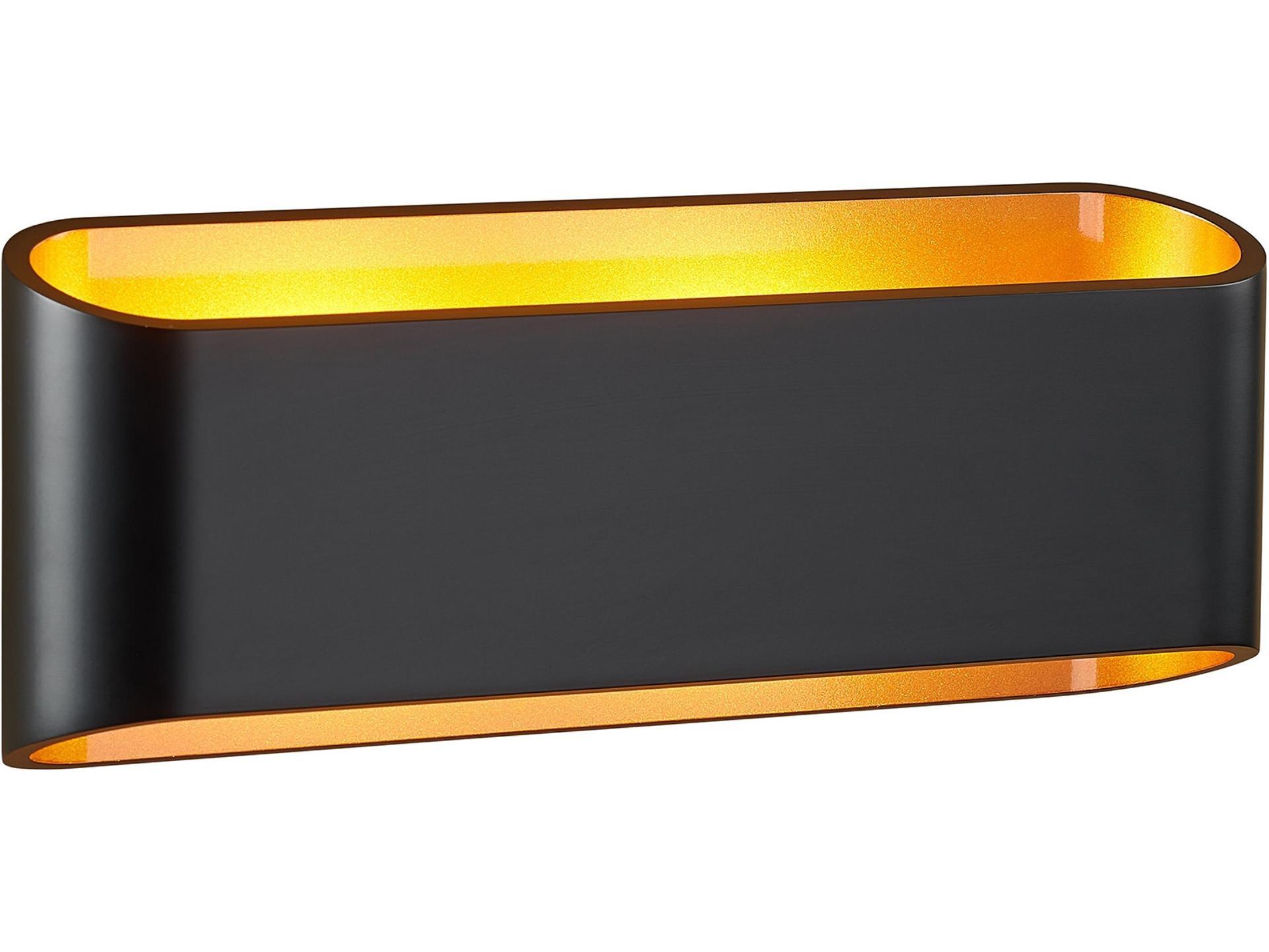 Eclipse LED Wall Sconce in Black with Gold Interior