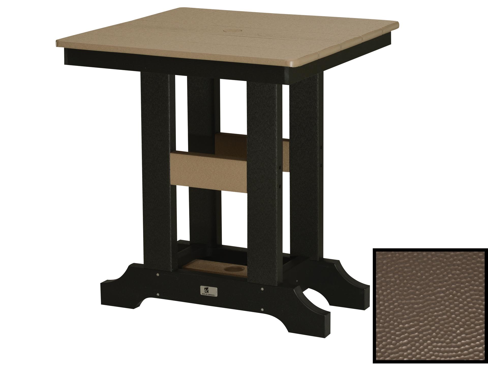 Berlin Gardens Garden Classic Recycled Plastic Hammered Square Outdoor Counter Height Table